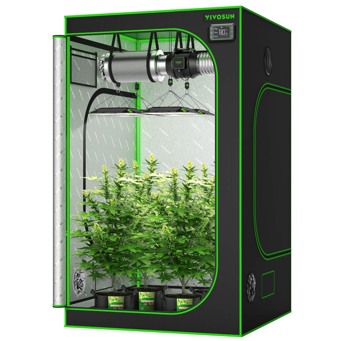 VIVOSUN S448 4x4 Mylar Grow Tent, 48" x 48" x 80"