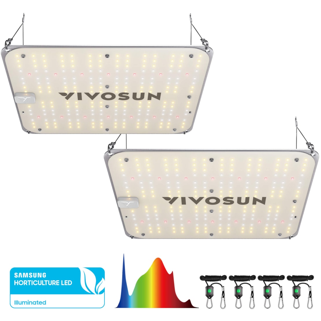 2-Pack VS1000E Full Spectrum LED Grow Light Board 100W, High PPFD & Low Heat, 2 x 2 Ft. Coverage