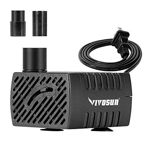 VIVOSUN 66GPH Submersible Pump, Ultra Quiet Water Pump with 2.2ft High Lift