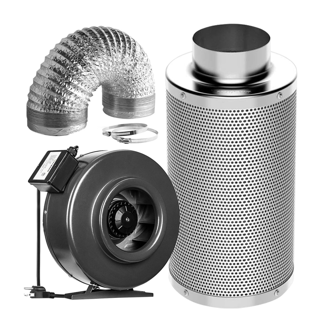 VIVOSUN 6-Inch 440 CFM Inline Duct Fan Kit with Carbon Filter and Ducting