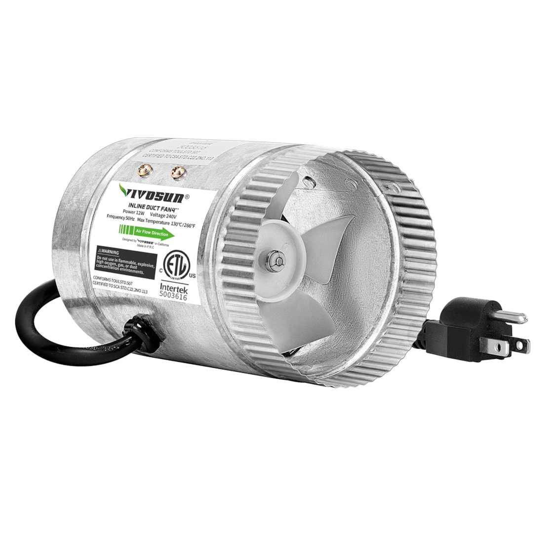 VIVOSUN 4-Inch 100 CFM Inline Duct Fan