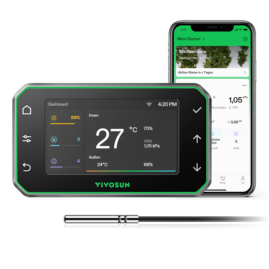 GrowHub Controller E42A+, Smart WLAN-Controller für Growzelte Umgebungssteuerung von Temperatur, Luftfeuchtigkeits, VPD, Timer, Zyklen und Zeitplansteuerung, Kühlung