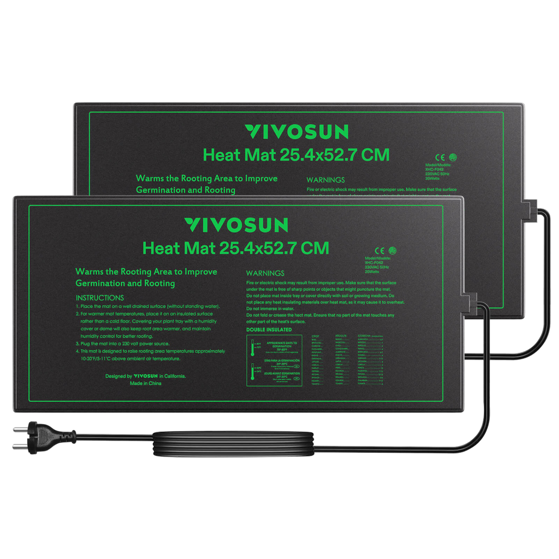 Seedling Heat Mat 10″ x 20.75″ 2-Pack