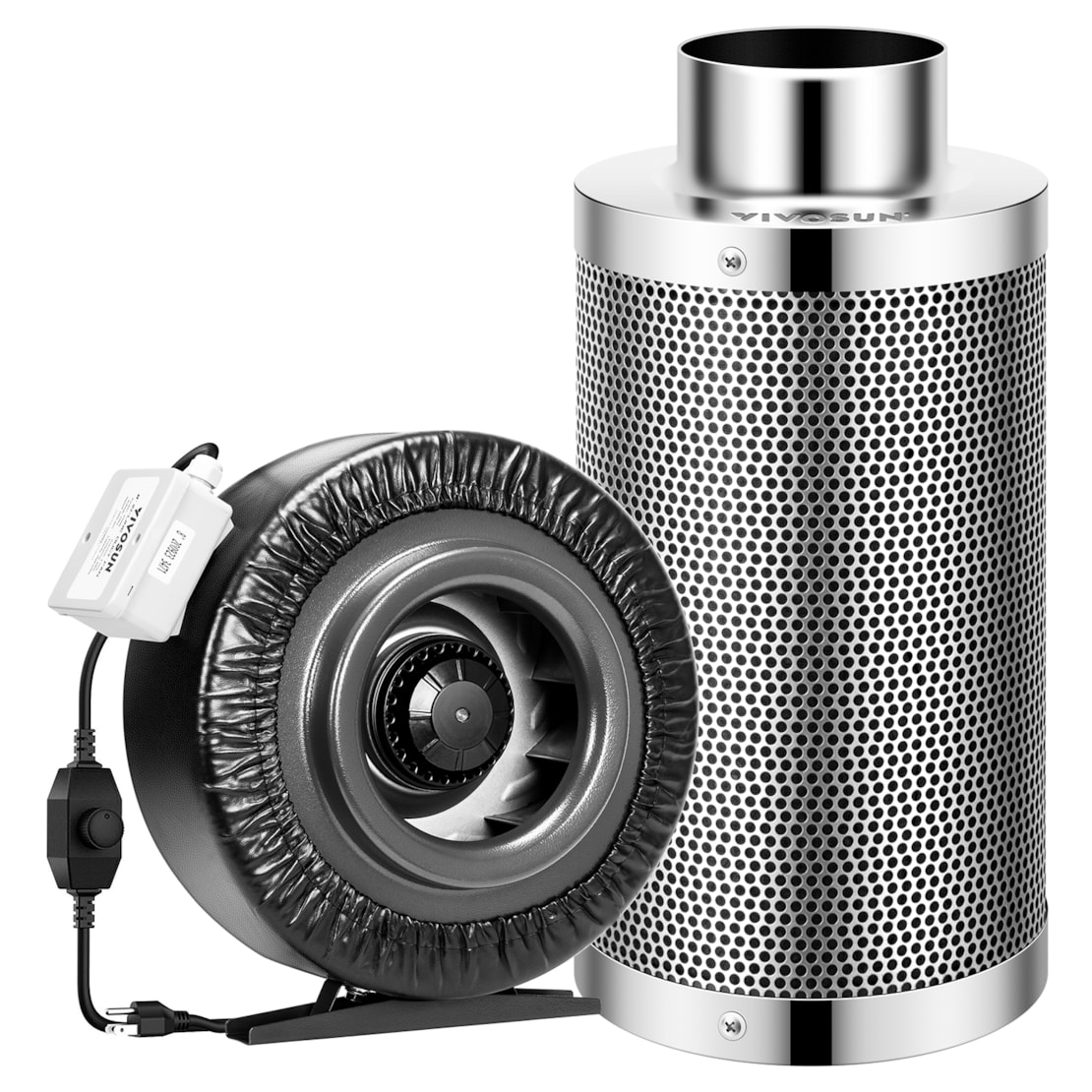 VIVOSUN 8-Inch 740 CFM Inline Duct Fan with Carbon Filter