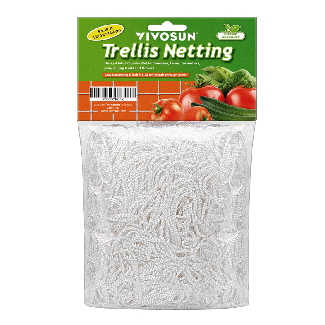 VIVOSUN 5 x 30 ft Heavy-duty Polyester Plant Trellis Netting 1-Pack
