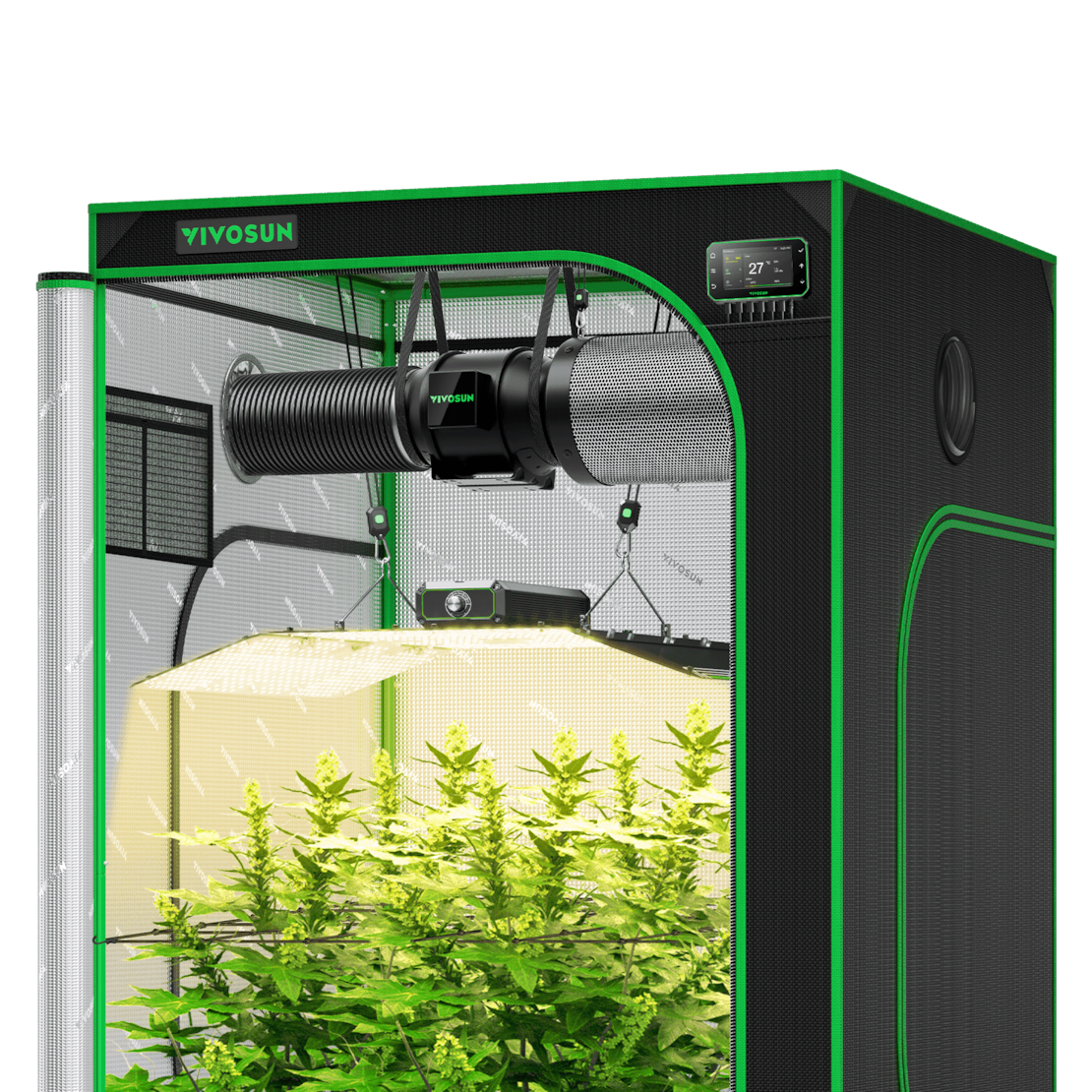 VIVOSUN Smart Grow Tent Kit, 4 × 4ft 4-Plant System, WiFi-Integrated Automatic Grow System with Full Spectrum LED Grow Light, Efficient Ventilation System with GrowHub E42A+ Controller
