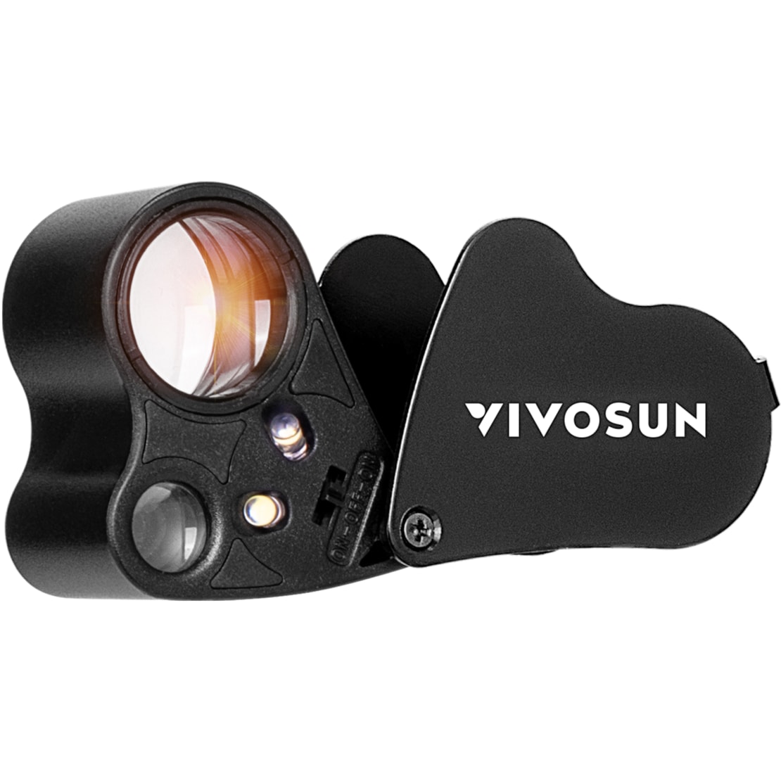 VIVOSUN 30X-60X Jewelers Loupe Magnifier with LED Light (1-Pack Black)