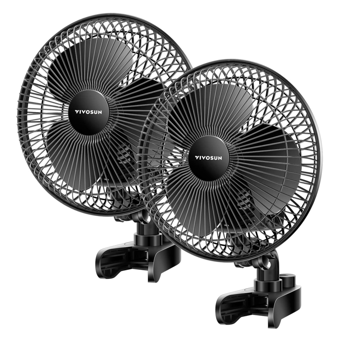 VIVOSUN AeroWave A6 Patented Clip-on Fan with 2-Speed Adjustment, 2 Pack - Black