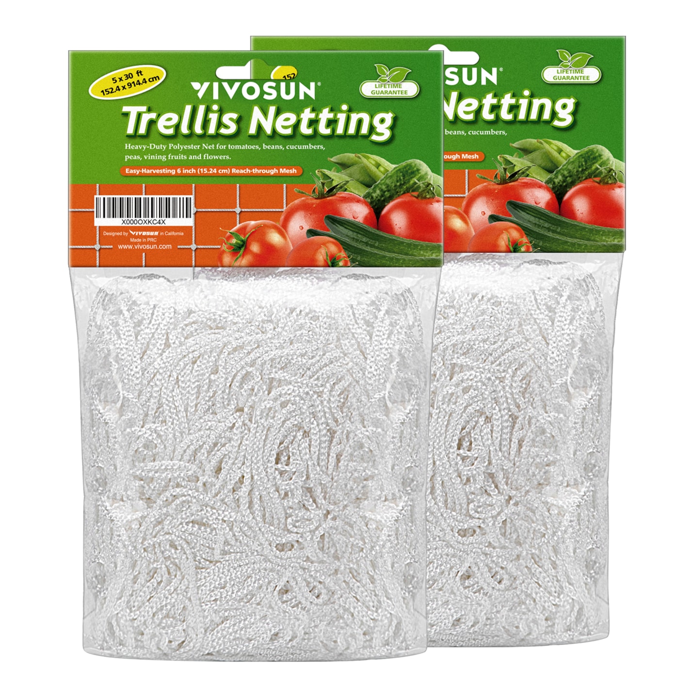 VIVOSUN 5 x 30 ft Heavy-duty Polyester Plant Trellis Netting 2-Pack