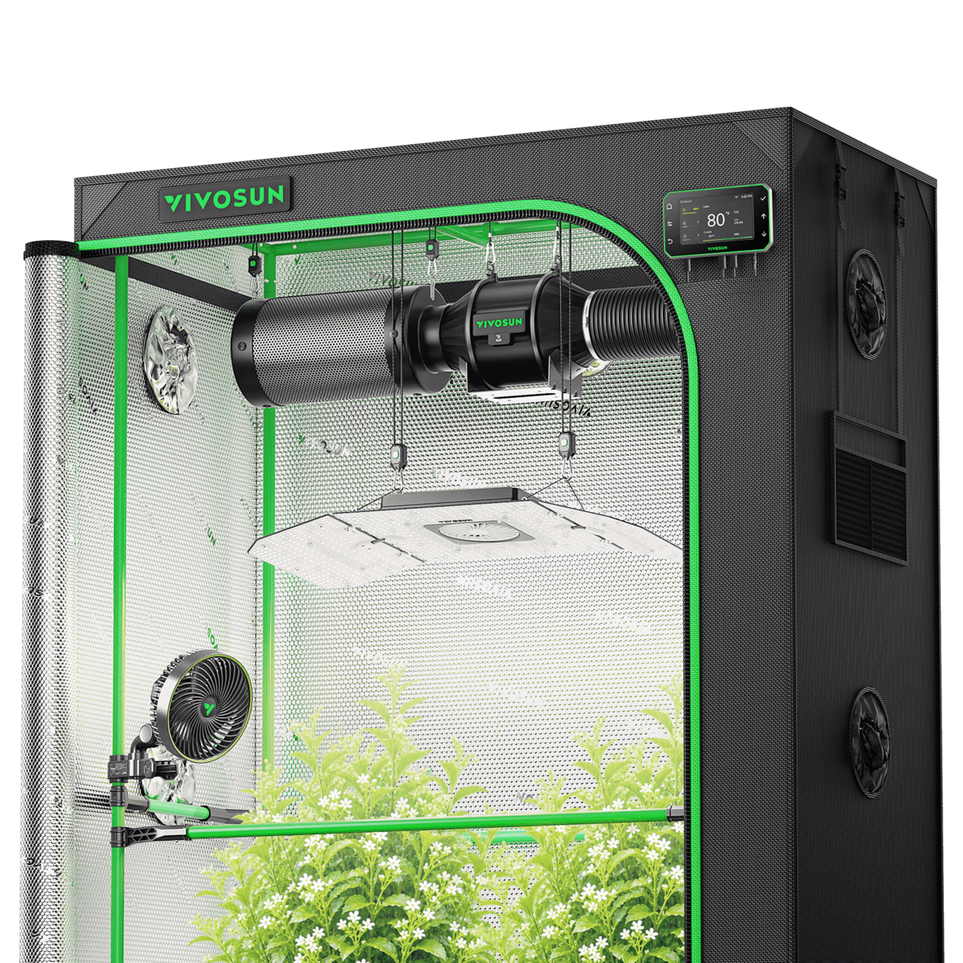 Smart Grow Tent Kit PRO 4x2 Indoor Grow System with 2-in-1 Tunable Spectrum LED Light, Smart GrowHub Automation, Efficient Ventilation & 360° Airflow, 2000D Mylar Tent 48"x24"x72"