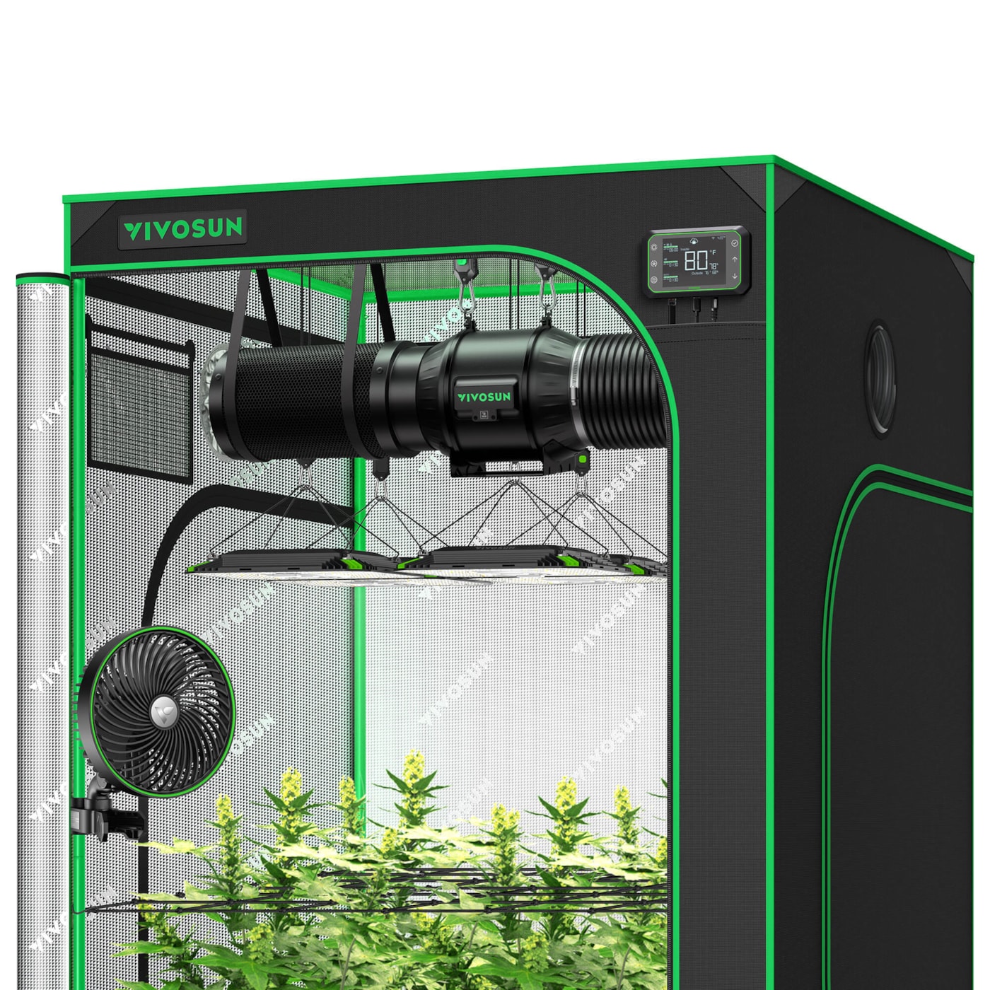 Vivosun Giy 4 X 4 Ft. Smart Grow Kit With Aerolight 400w, Aerozesh 6 