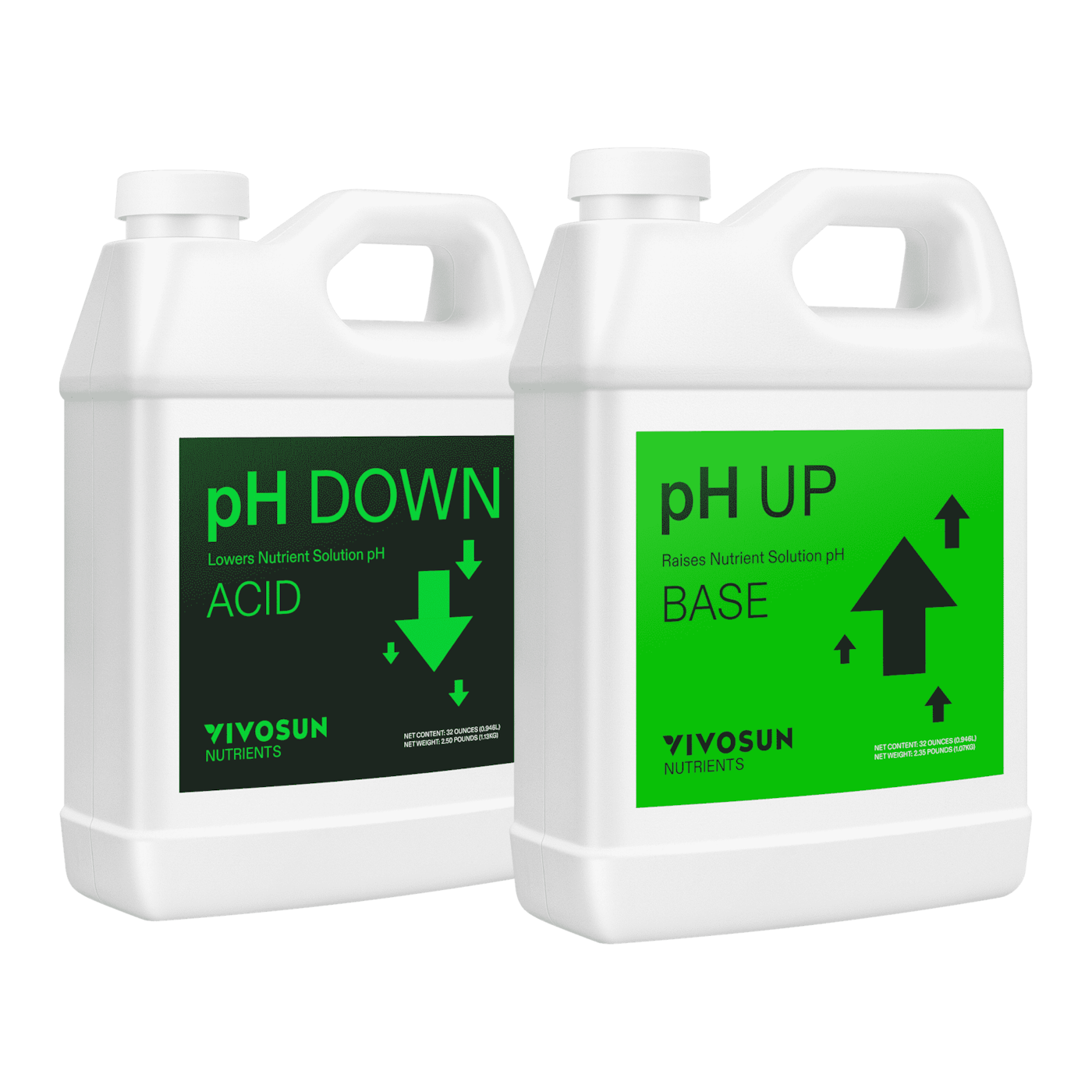 pH Up & pH Down Kit, Liquid Fertilizer for All Plants and All Growing Systems, 1 Quart Each