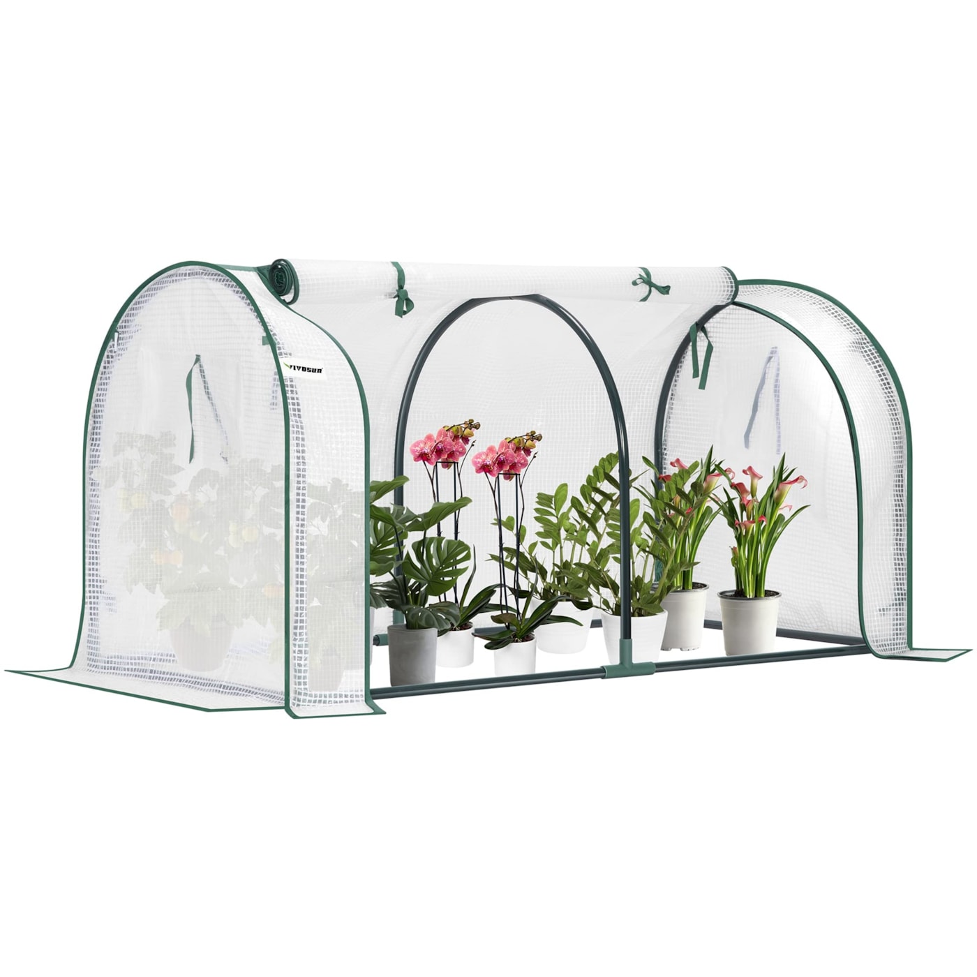 VIVOSUN Portable Mini Green House 47x23x23-Inch Tunnels, PE Cover with Roll-up Zipper Door, for Indoor Outdoor or Garden Planting