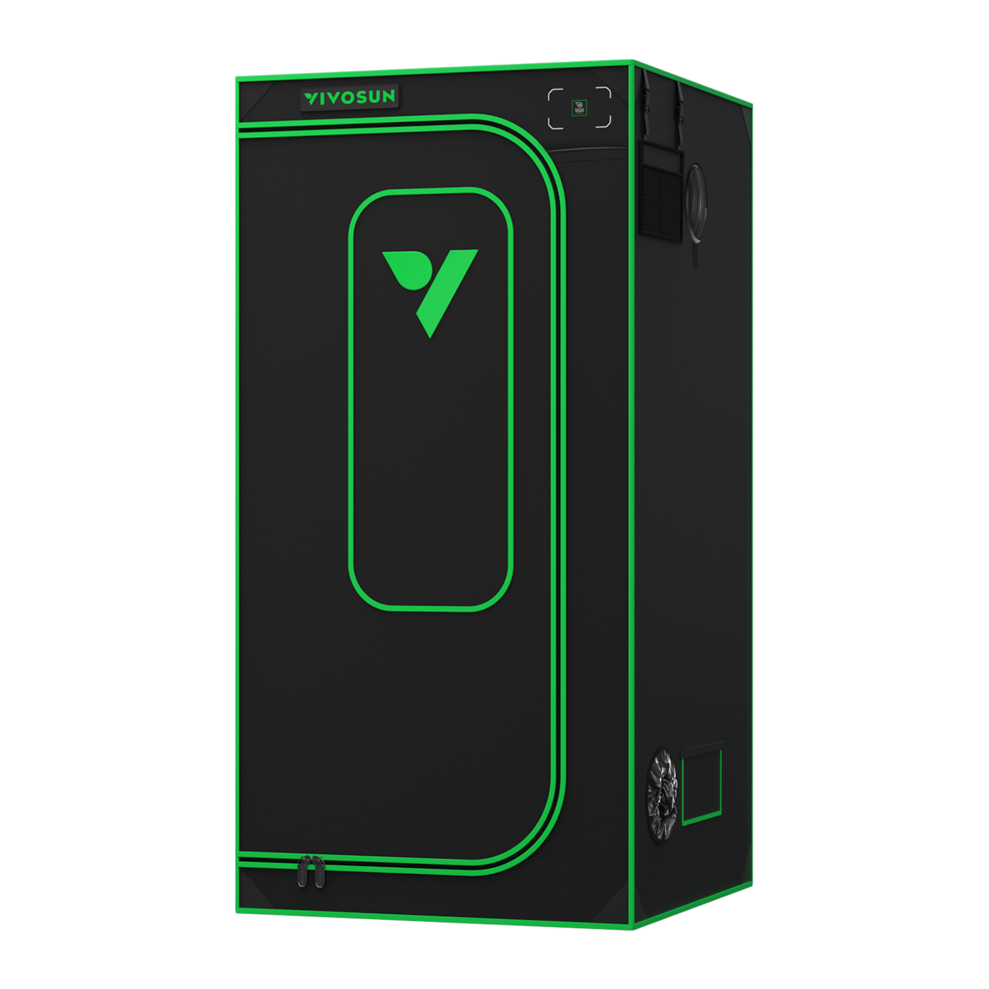 Growbox Pro 90x90x180cm P336, für 2-4 Pflanzen, großes Frontfenster, für den Indoor-Pflanzenanbau