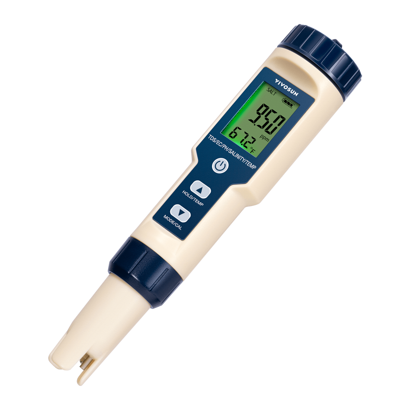 5-in-1 Digital pH Meter with pH/Salinity/TDS/EC/Temperature Function