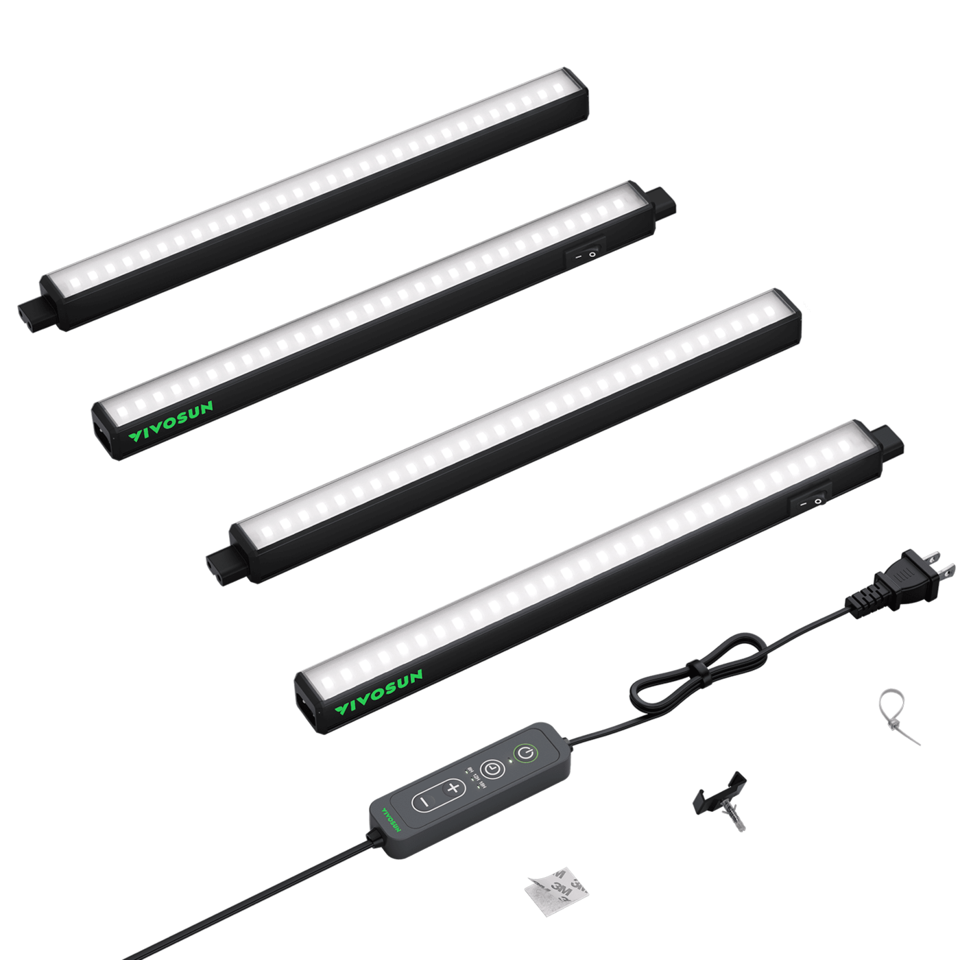 T5 Linear LED Pflanzenlampe 30 cm, 5000K Vollspektrum Grow Light 28W (4 x 7W) mit Timer & Dimmer, Pflanzenlicht für Anzucht, Hydroponik & Indoor Pflanzen, SGS kompatibel, erweiterbar, 4er Set