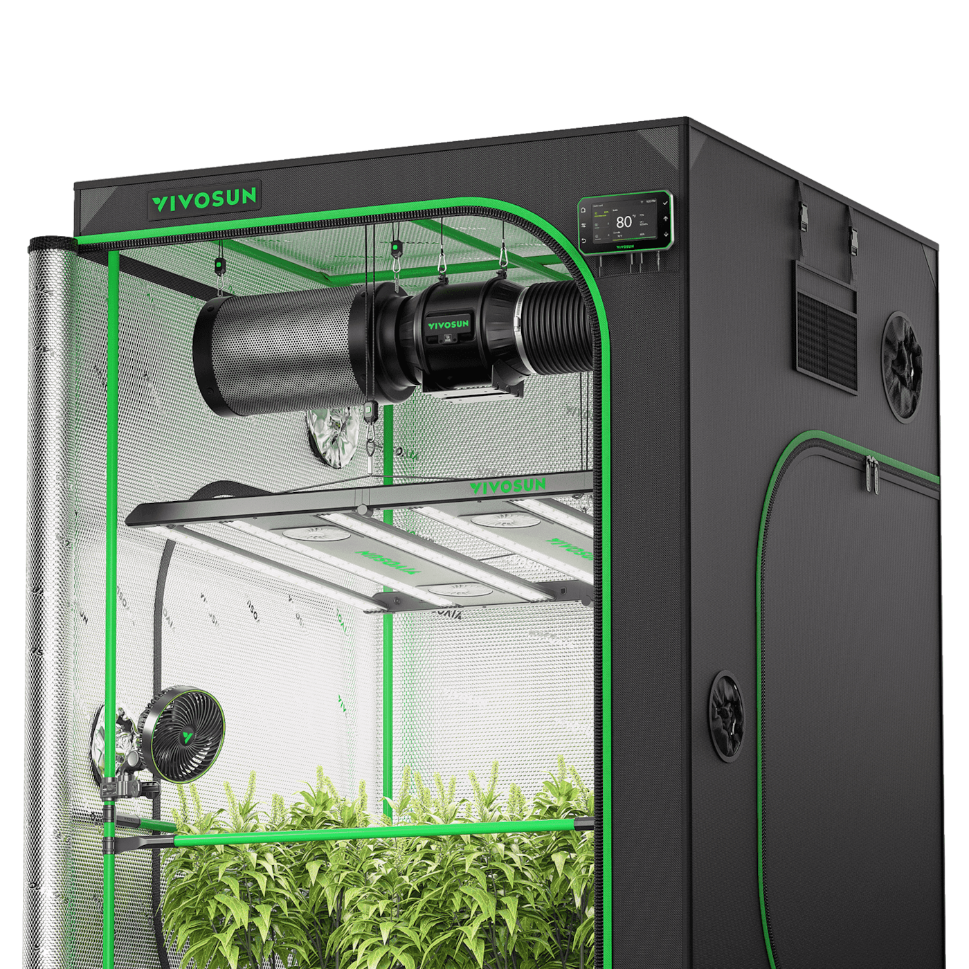 Smart Grow Tent Kit PRO 4x4 Indoor Grow System with 2-in-1 Tunable Spectrum LED Light, Smart GrowHub Automation, Efficient Ventilation & 360° Airflow, 2000D Mylar Tent 48"x48"x80"
