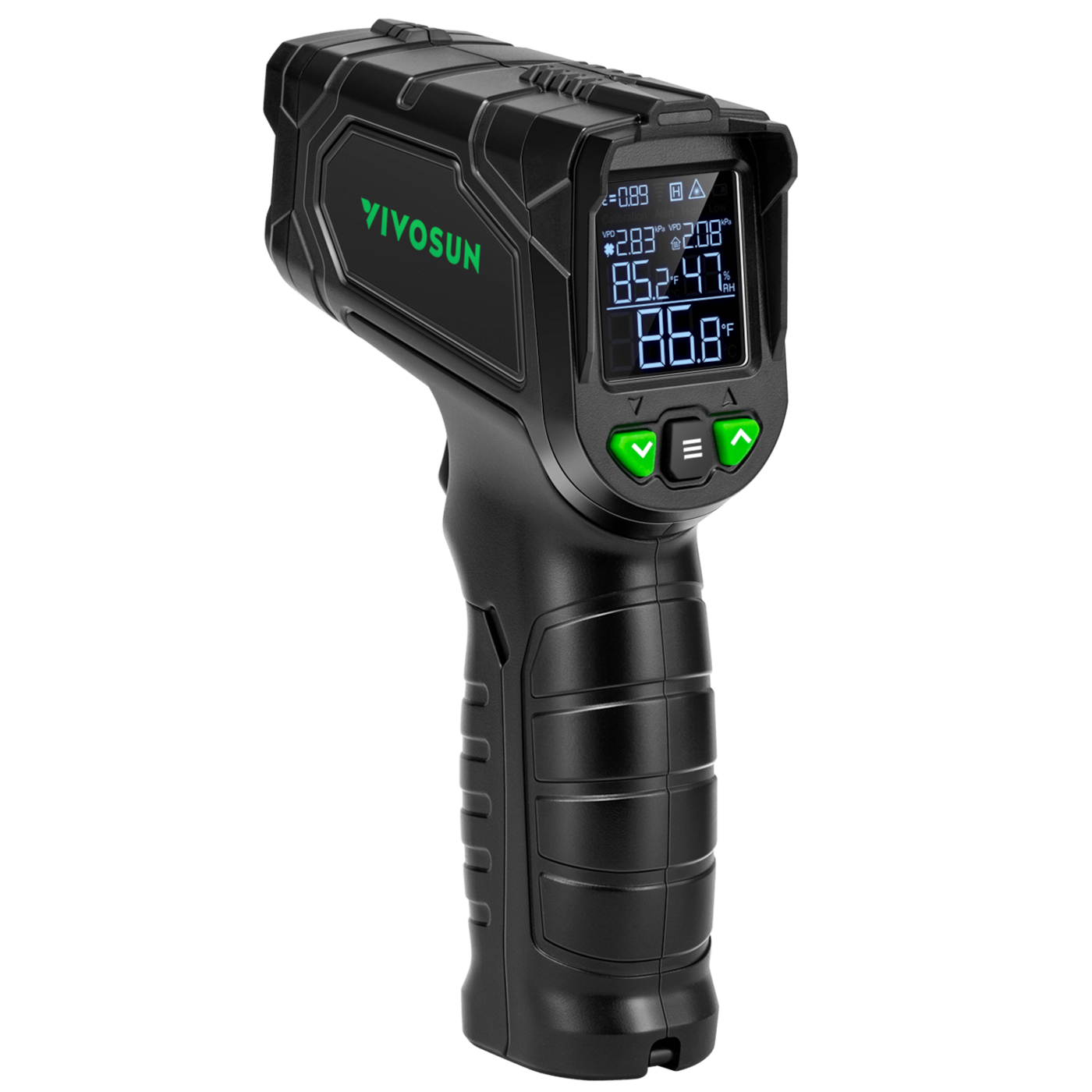 VPD Thermometer, Handheld Environmental Monitor, Precision Infrared Laser Thermometer Gun with Adjustable Emissivity, Leaf VPD and Temperature Monitoring for Plants, Grow Tents, HVAC