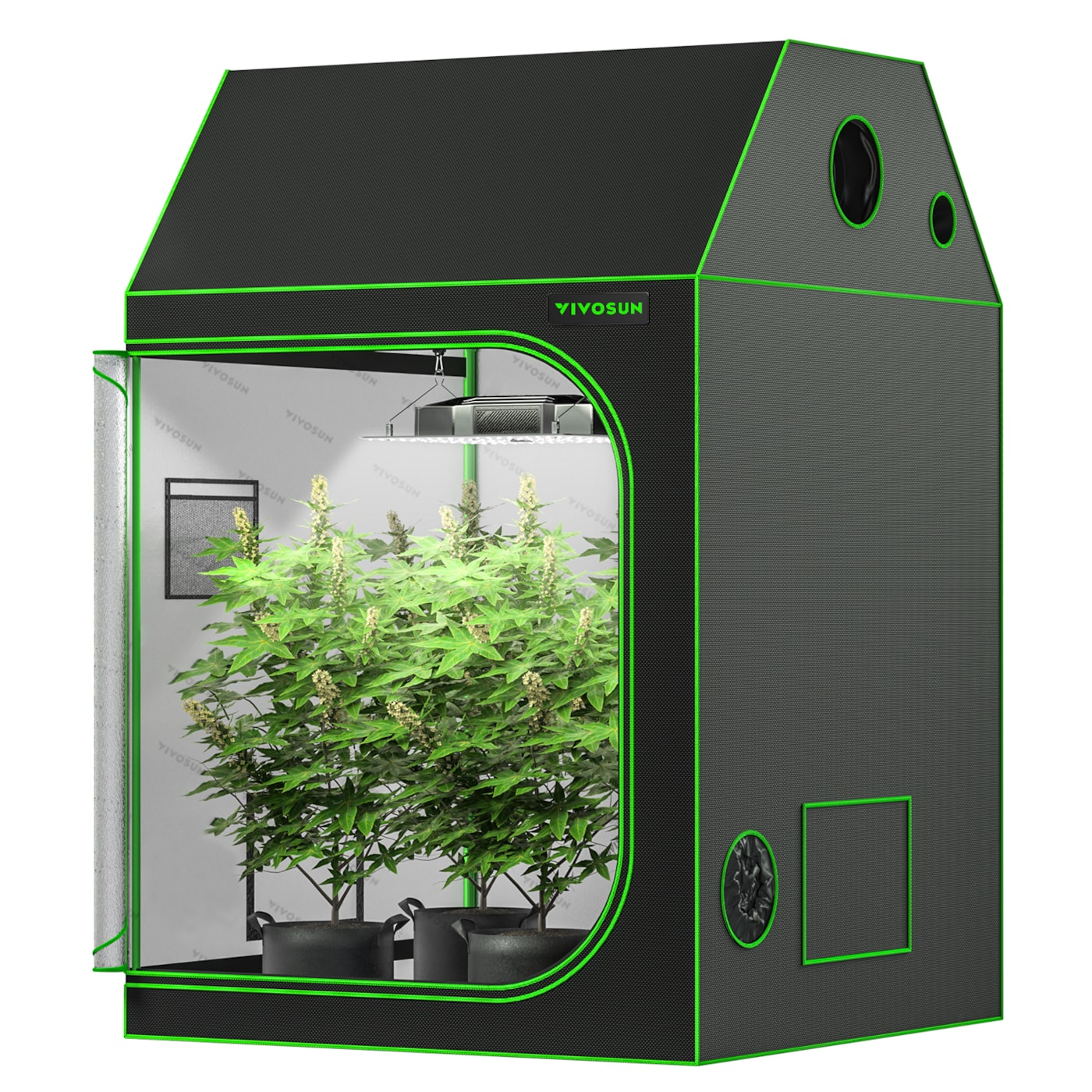 VIVOSUN Roof 5x5 Grow Tent for VSF4000/VSF6450, VSTR556 Cube Mylar