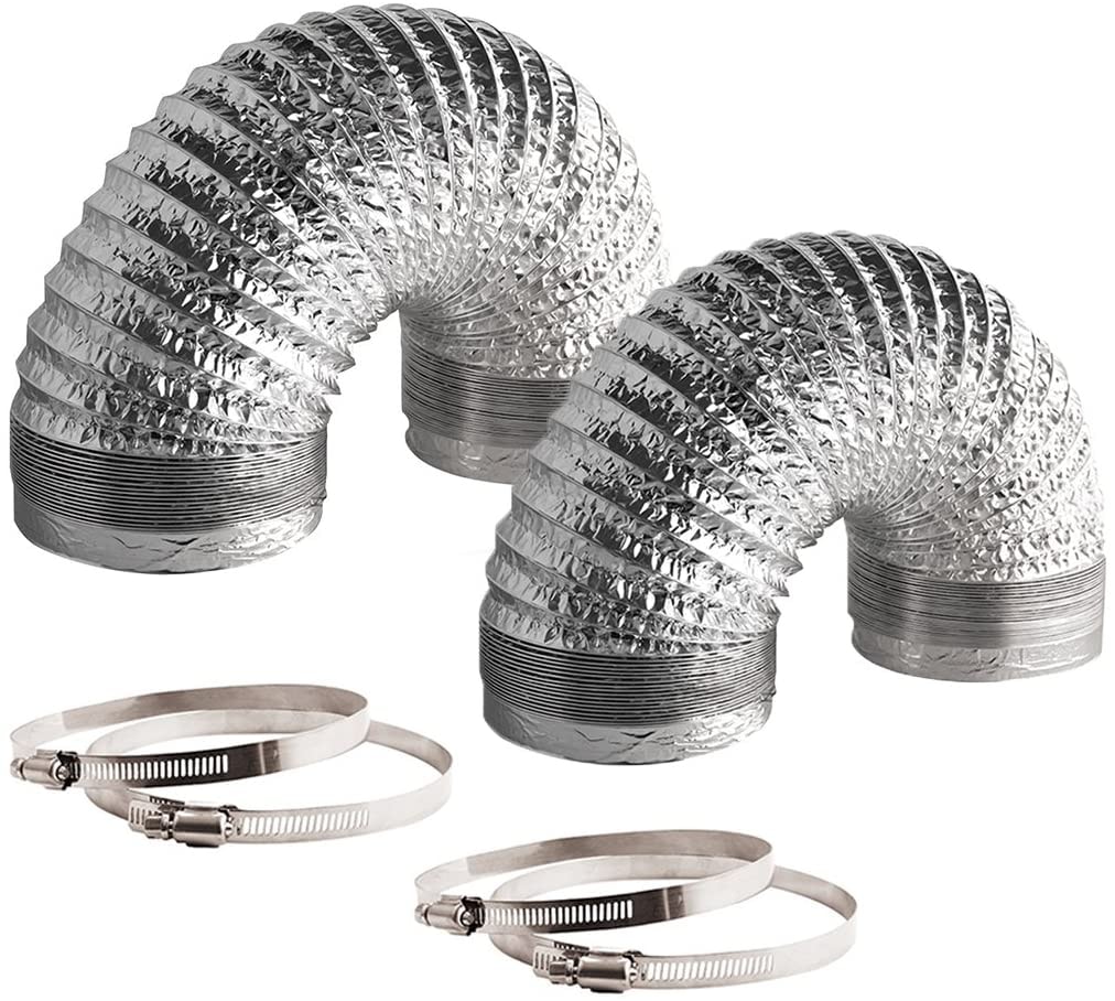VIVOSUN 2-Pack Non-Insulated Flex Air Aluminum Ducting for HVAC Ventilation