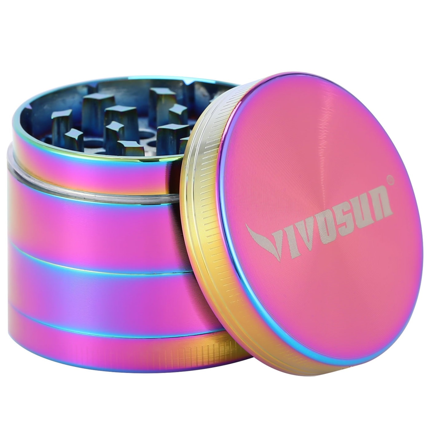 2″ 4 Pieces Herb Grinde Zinc Alloy Spice Grinder for Kitchen