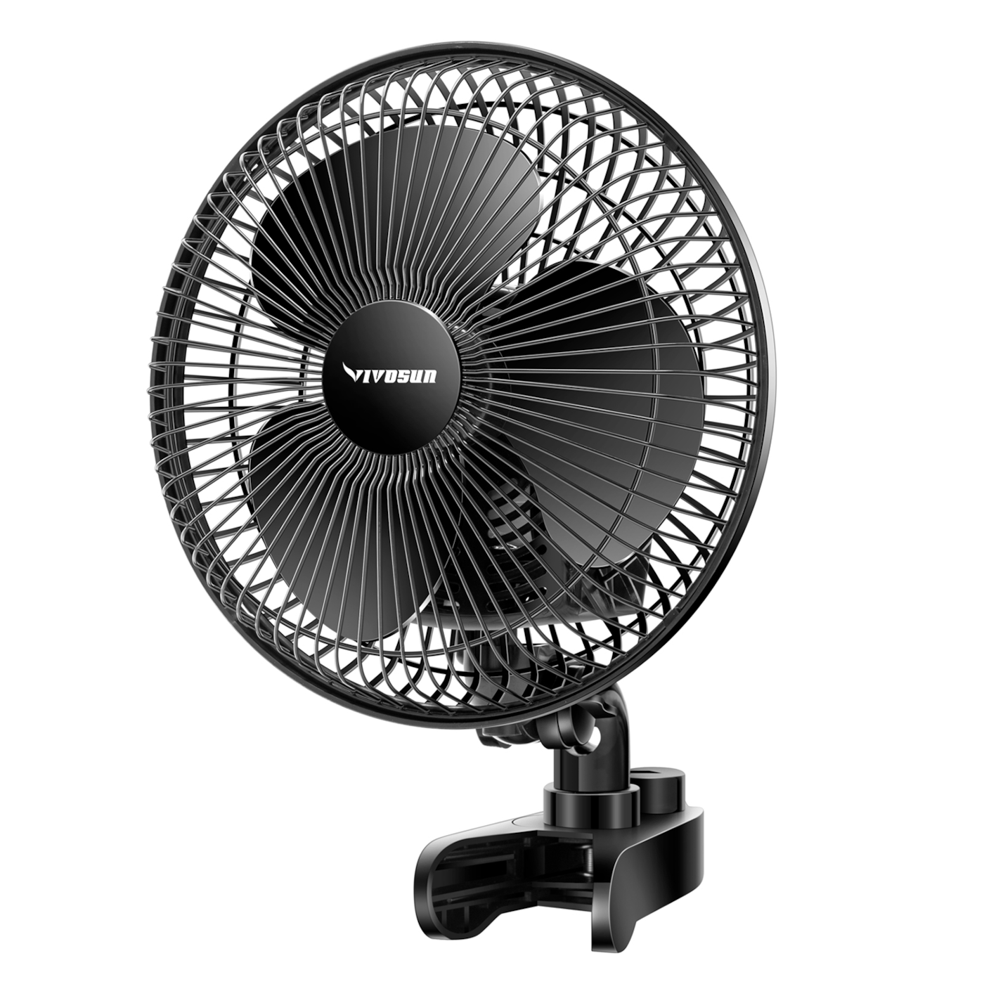 VIVOSUN AeroWave A6 Patented Clip-on Fan with 2-Speed Adjustment - Black