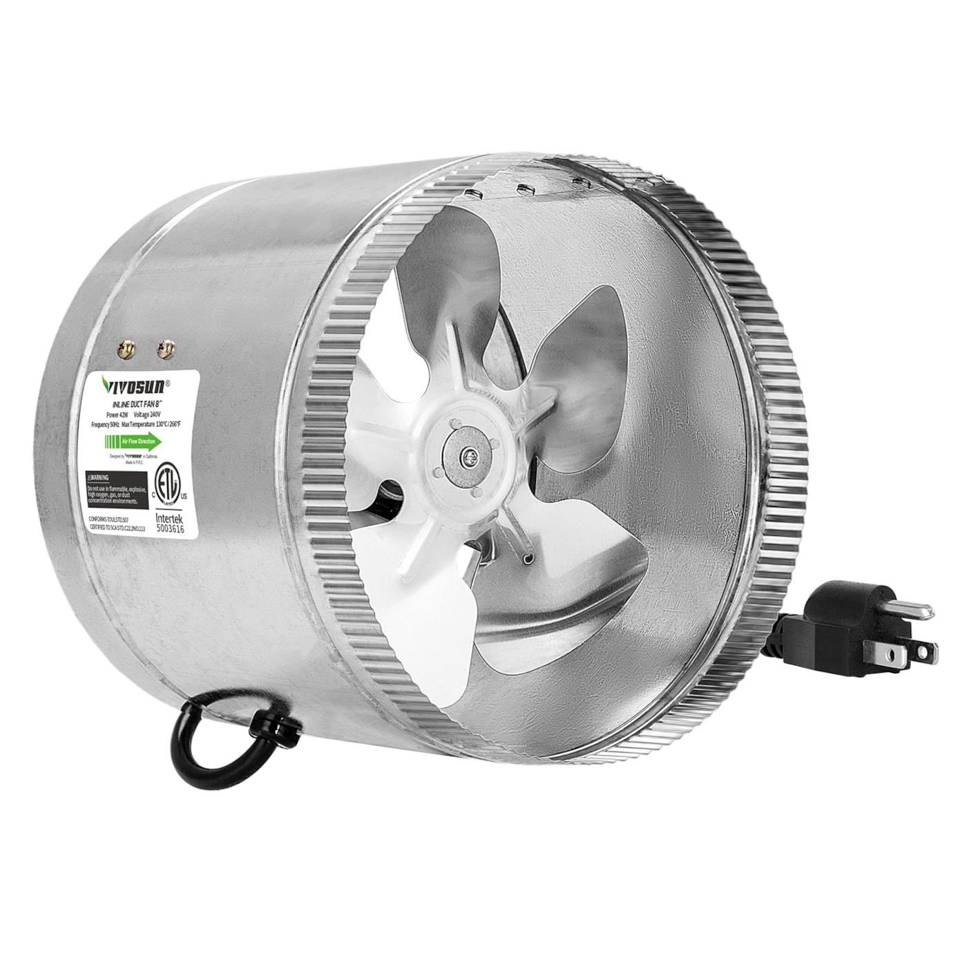 VIVOSUN 8-Inch 420 CFM Inline Duct Fan