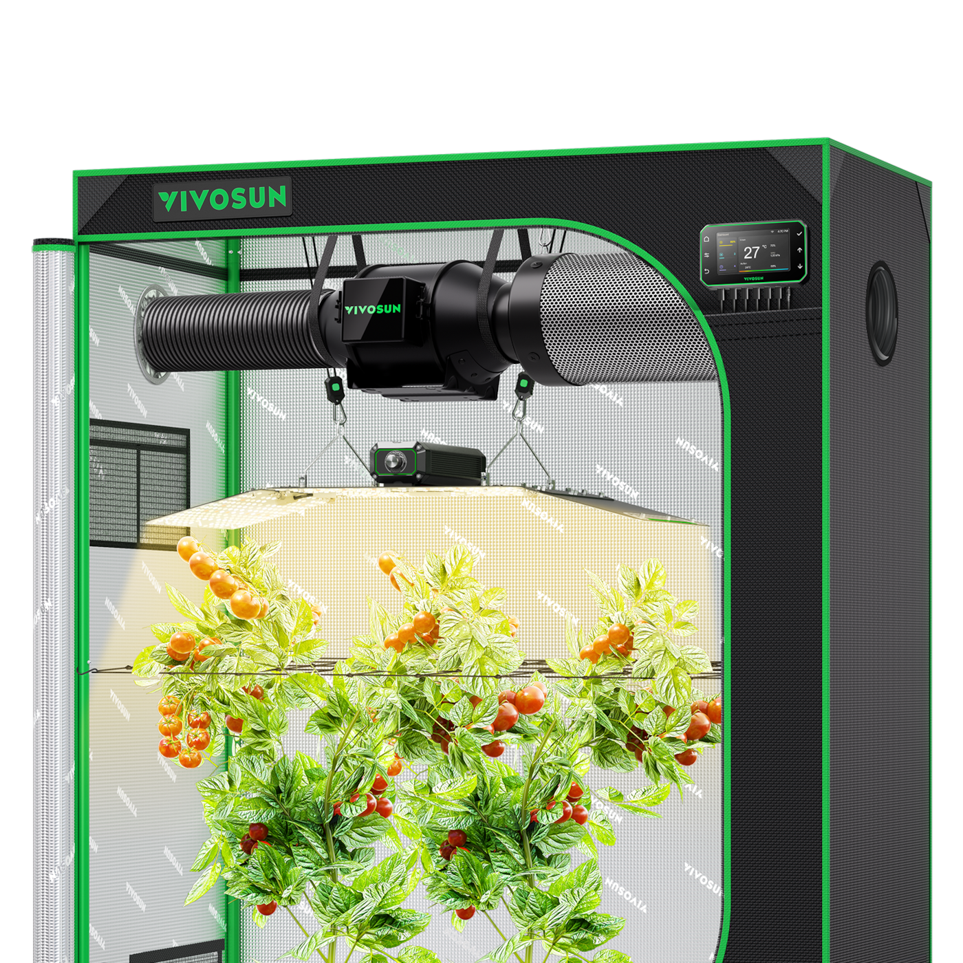 CLEARANCE |Smart Grow Tent Kit 4×2, 2-Plant System, WiFi-Integrated Automatic Grow System with Full Spectrum LED Grow Light, Efficient Ventilation System with GrowHub E42A+ Controller