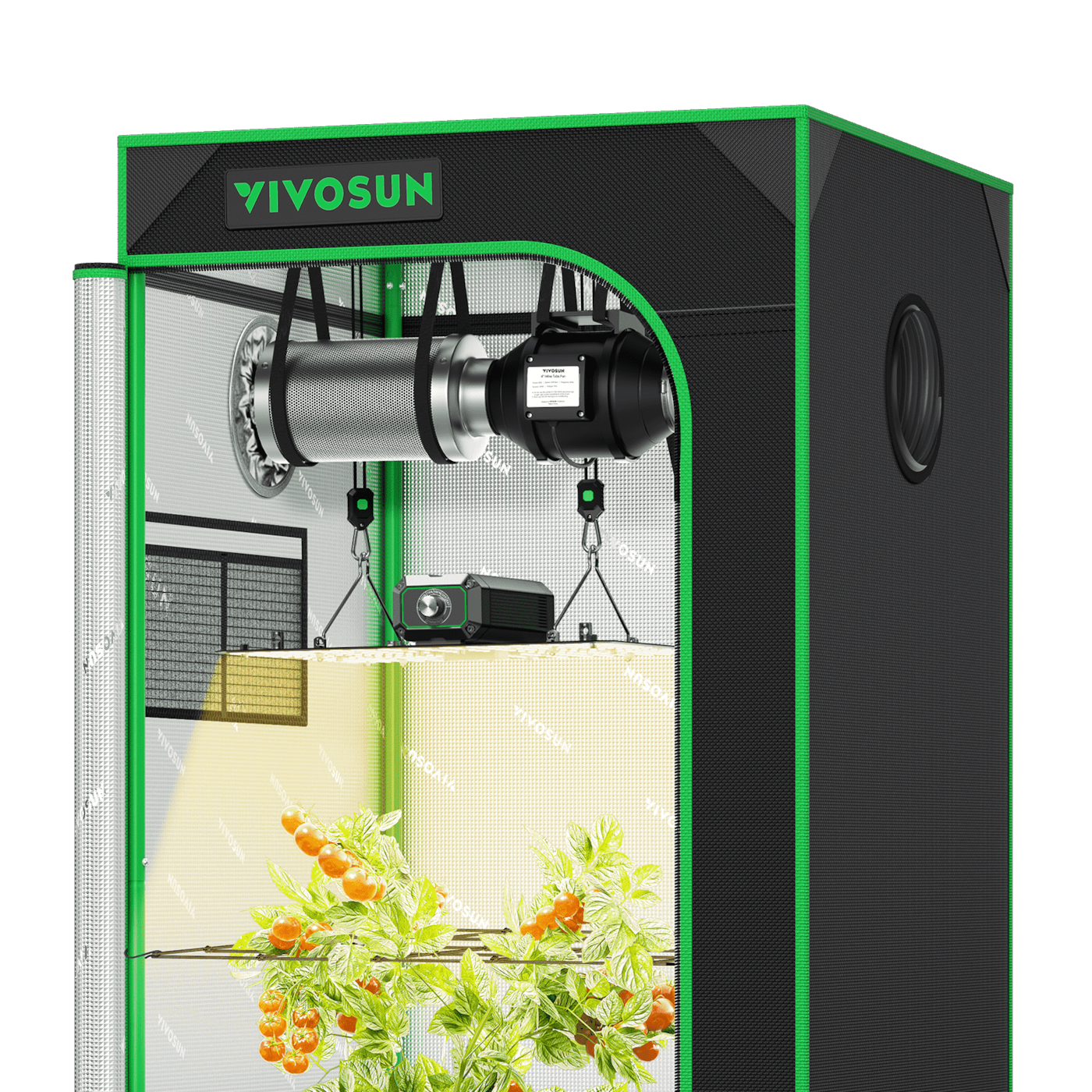 CLEARANCE | Starter Grow Tent Kit, 2 × 2ft 1-Plant System, WiFi-Controlled Grow System with Full Spectrum LED Grow Light, Automatic Ventilation, GrowHub Outlet A22 with Temperature and Humidity Sensor