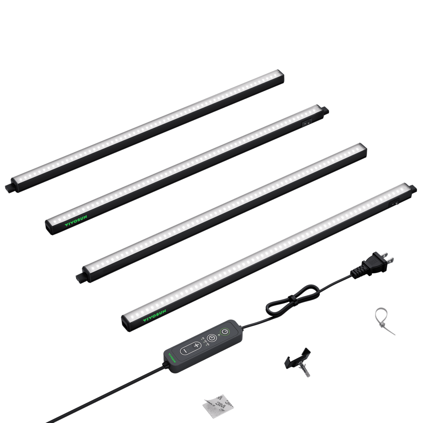 T5 LED Linear Pflanzenlampe 60 cm, 5000K Vollspektrum Grow Light 60W (4 x 15W) mit Timer & Dimmer, Pflanzenlicht für Anzucht, Hydroponik & Indoor Pflanzen, SGS kompatibel, erweiterbar, 4er Set