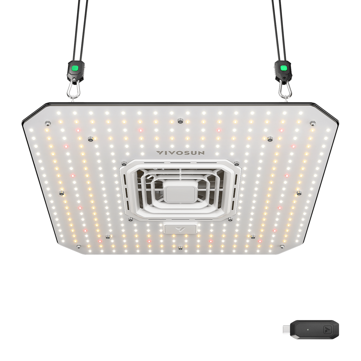 AeroLight A100SE Vollspektrum LED Pflanzenlampe 100W, mit Integriertem Zirkulationsventilator & GrowHub E25, Kompatibel mit App, 60 x 60 cm Abdeckfläche