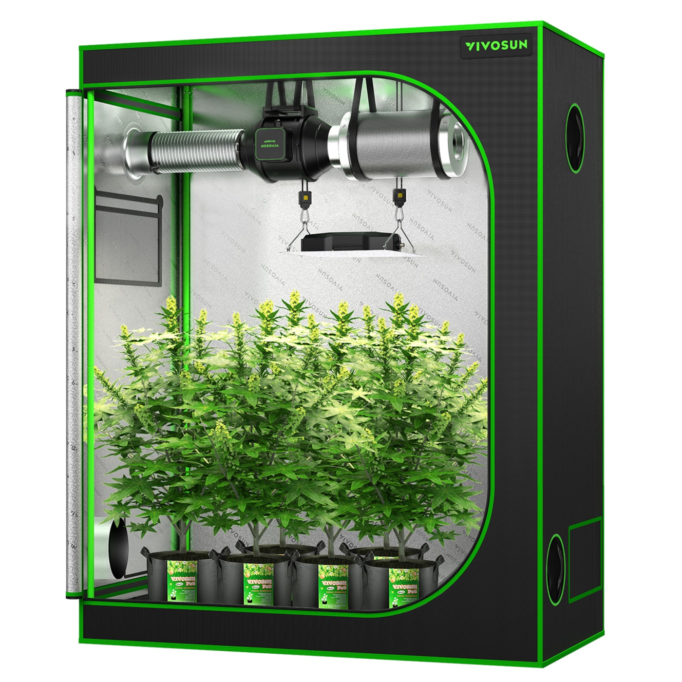 VIVOSUN S538 5x2 Mylar Grow Tent, 60" x 32" x 80"