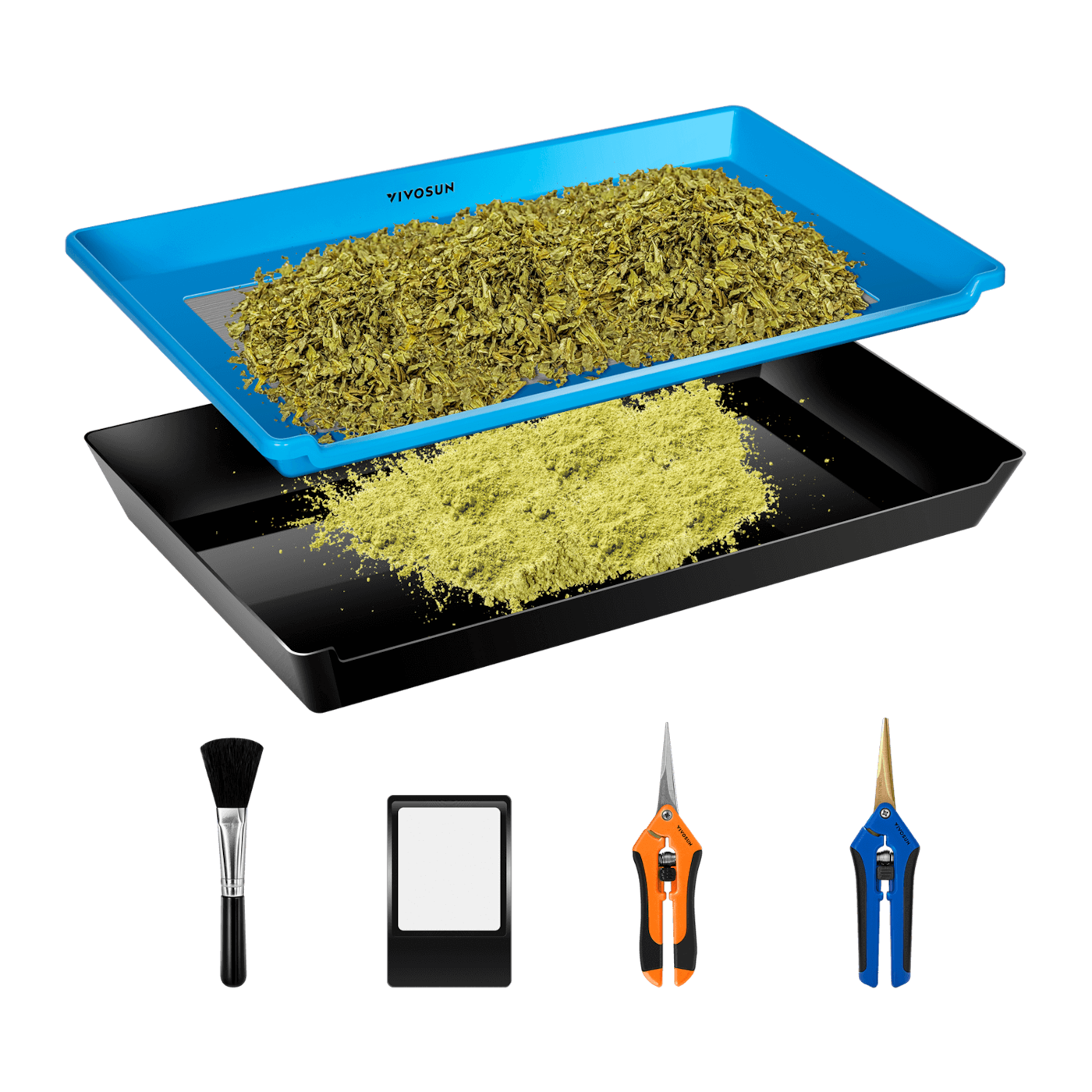 Herb Trimming Tray for Harvest, Blue