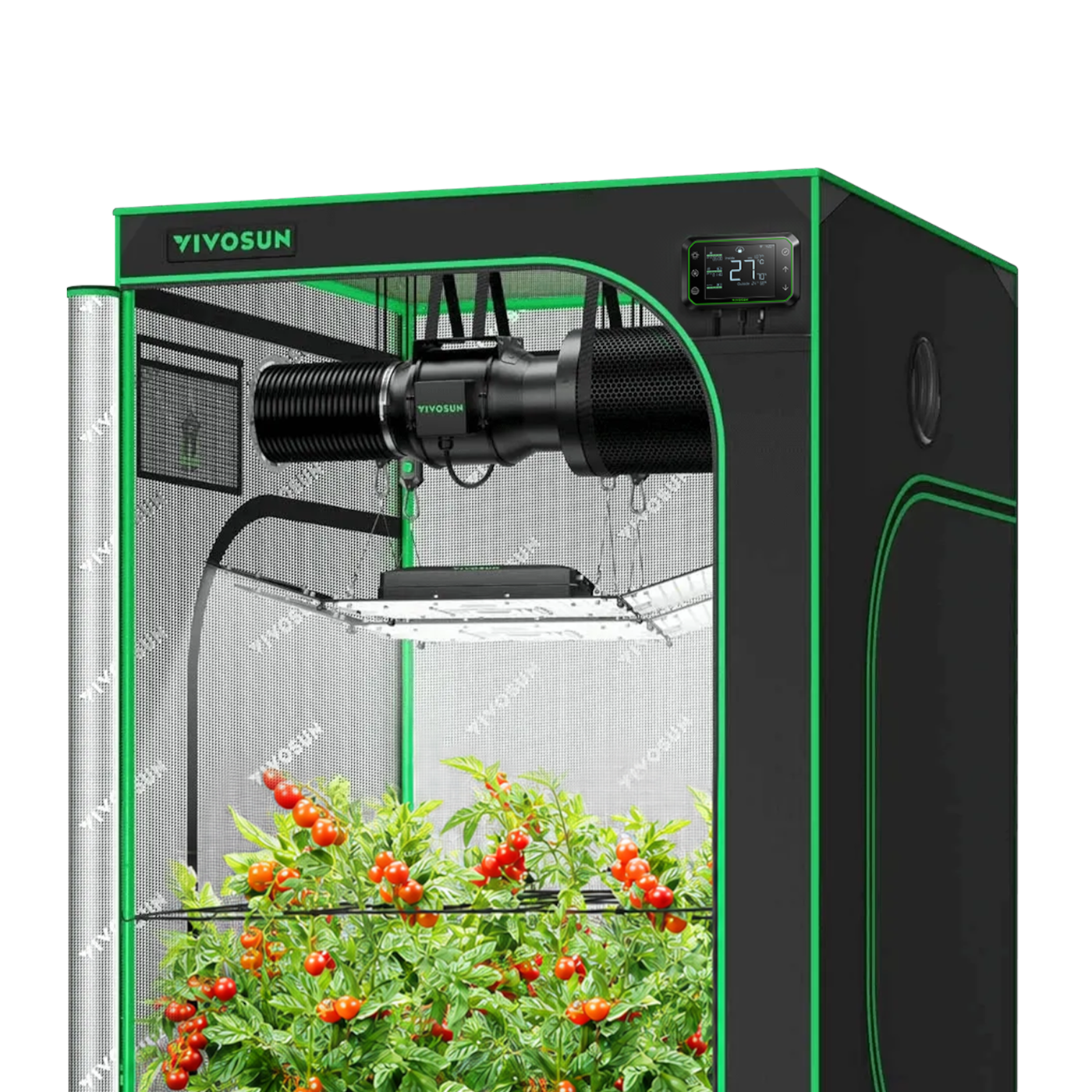 CLEARANCE | Smart Grow Tent Kit GIY-SGS-44 4x4, 4-Plant Complete System, with WiFi E42A Controller, 2x 200W AeroLight Wing SE LED Grow Light, and 6-inch AeroZesh G6 Ventilation Combo