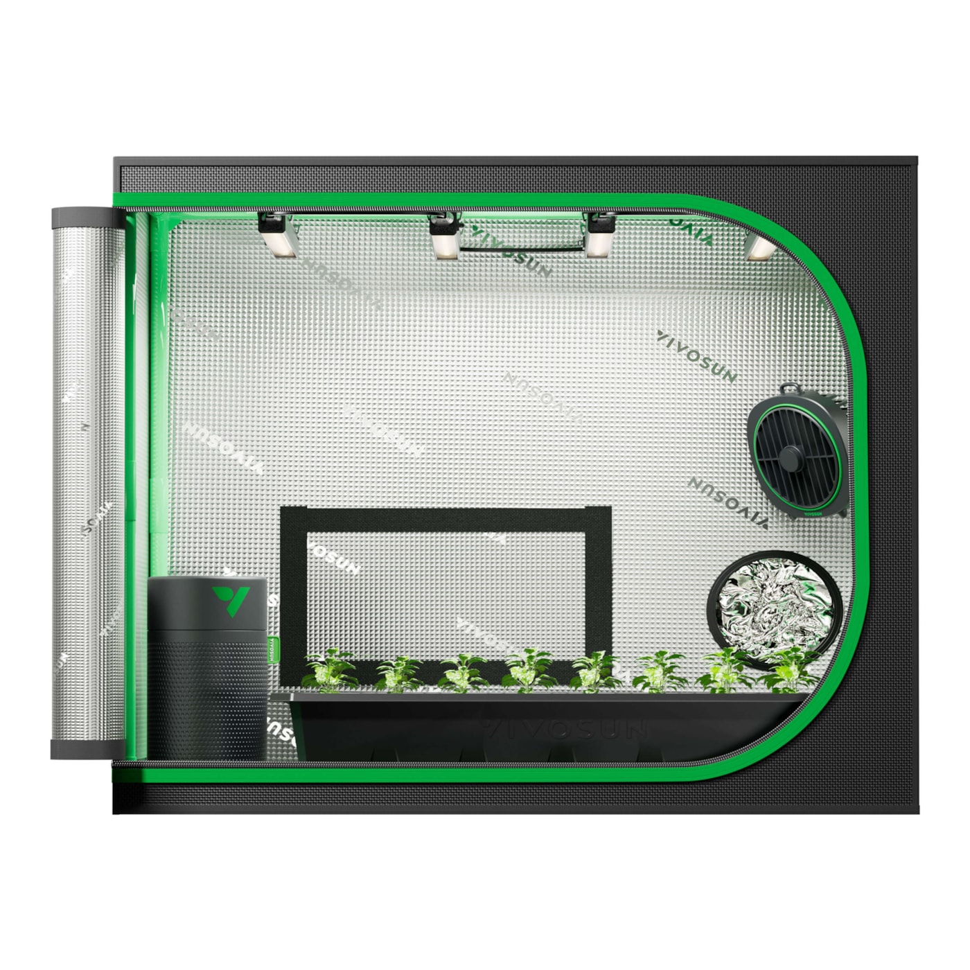 Clone Tent Kit 24" x 16" x 20", with T5 Full-Spectrum Grow Light, Seed Starter Tray, Heat Mat, AeroStream U075 Humidifier, and AeroWave D4 Clip Fan, for Indoor Plant Germination, Cloning