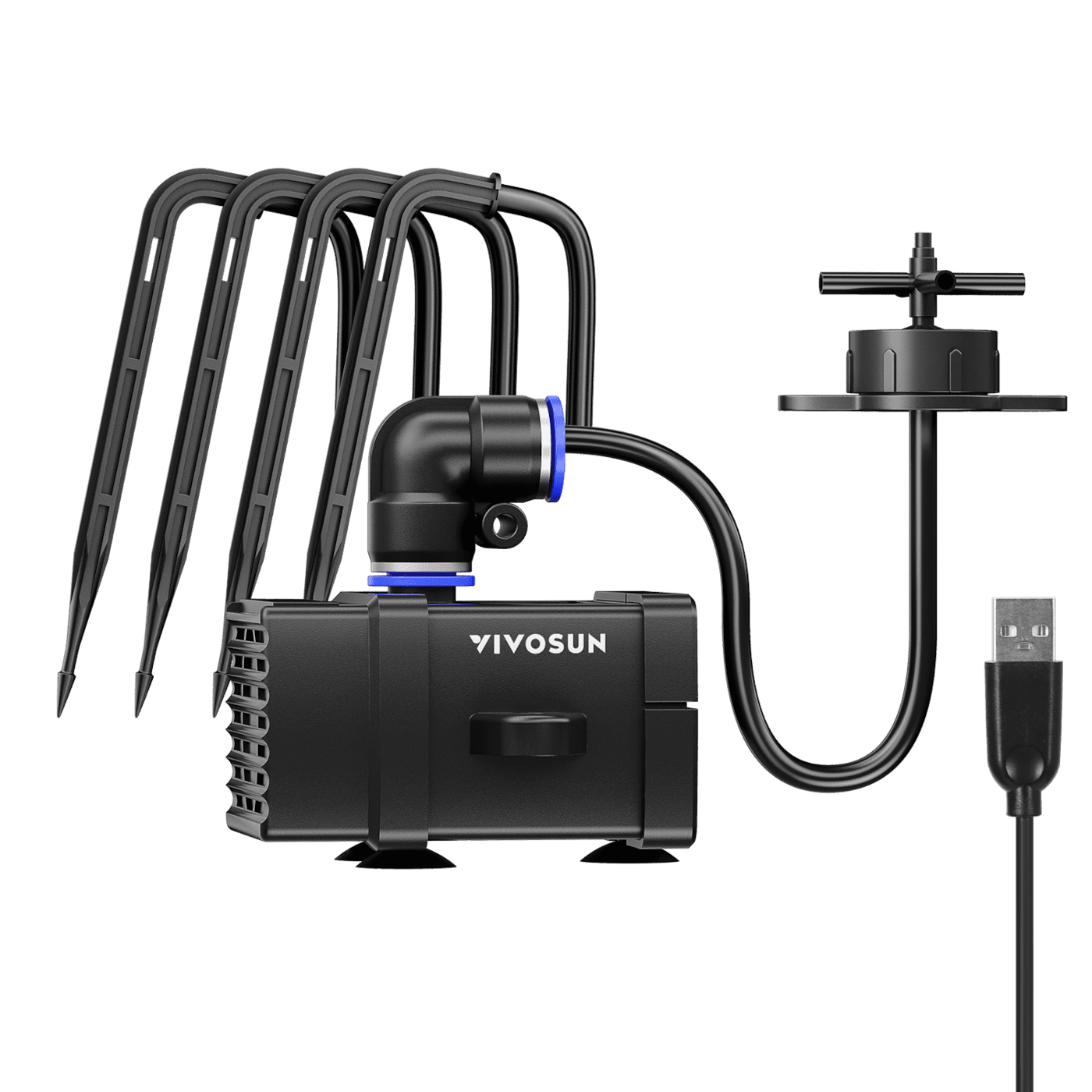 FlexFeed Drip Irrigation Kit, 4W Automatic Irrigation System with Pump & 4 Drip Emitters, App-Controllable Professional Plant Watering Drip Kit for VGrow Smart Grow Box