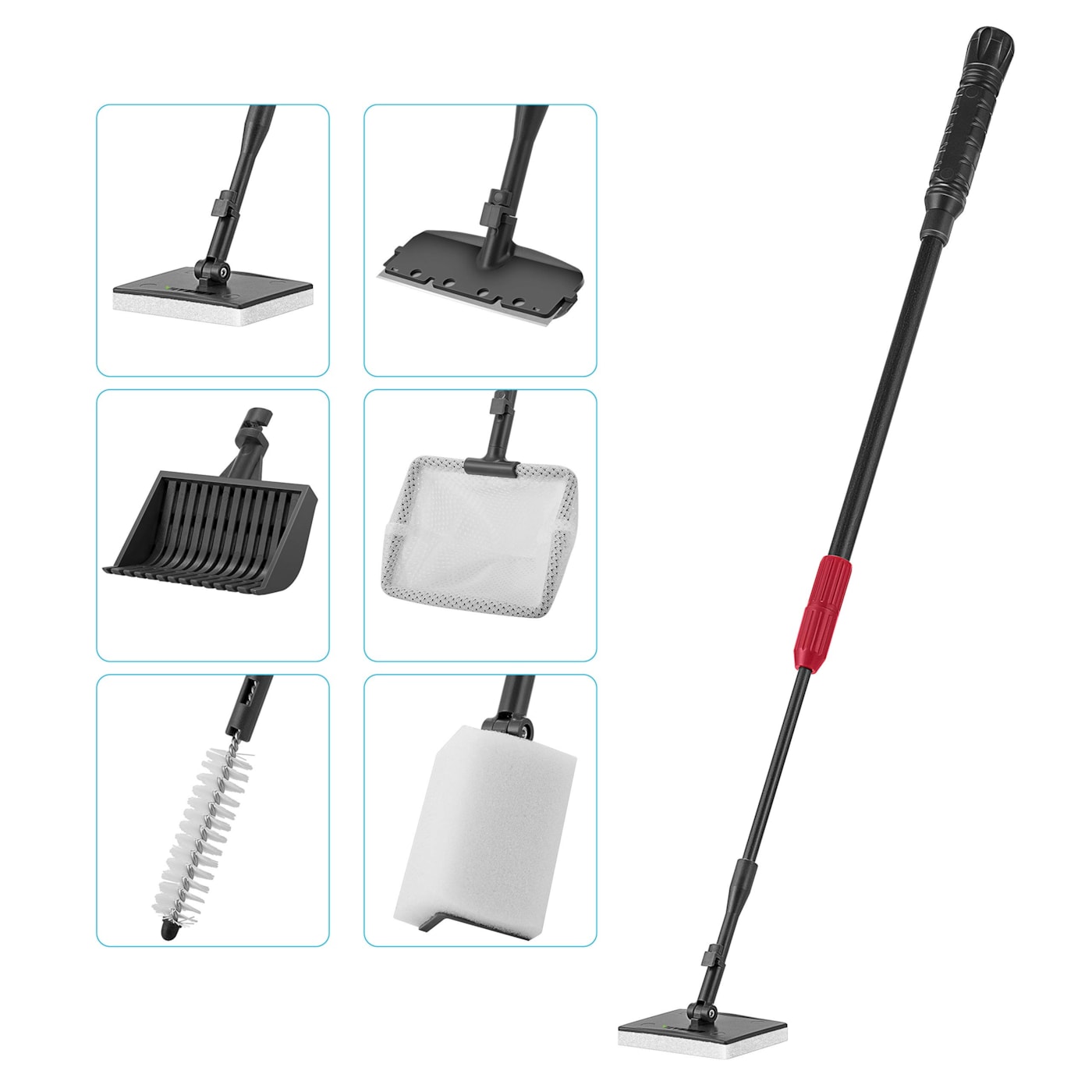 VIVOSUN 6-in-1 Aquarium Cleaning Tools, Adjustable Fish Tank Clean Kit with Long Telescopic Handle
