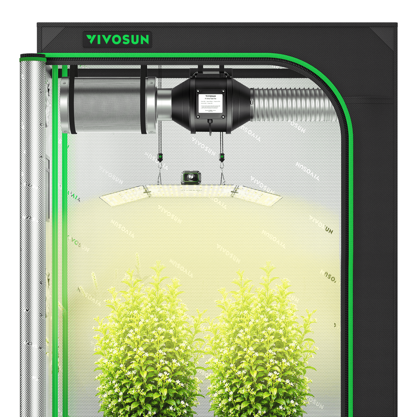 Complete Grow Tent Kit 4x2 Indoor Grow System with GrowHub WiFi Controller, Efficient Ventilation & Full-Spectrum LED Grow Light, 1680D Mylar Lightproof Tent 48"x24"x72"