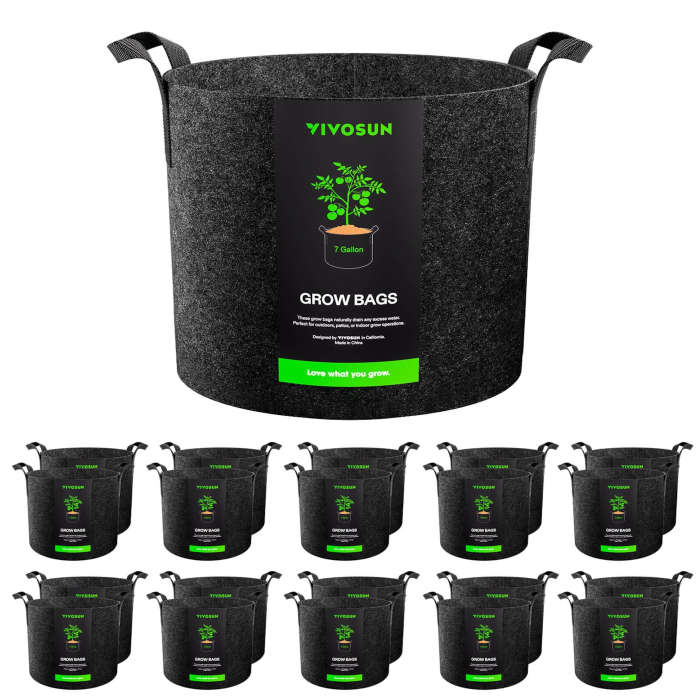 7 Gallon Grow Bags Heavy Duty Aeration Fabric Growing Bag Thickened Nonwoven Containers Potato Plant Pots Vegetables Fruits Handles Brown