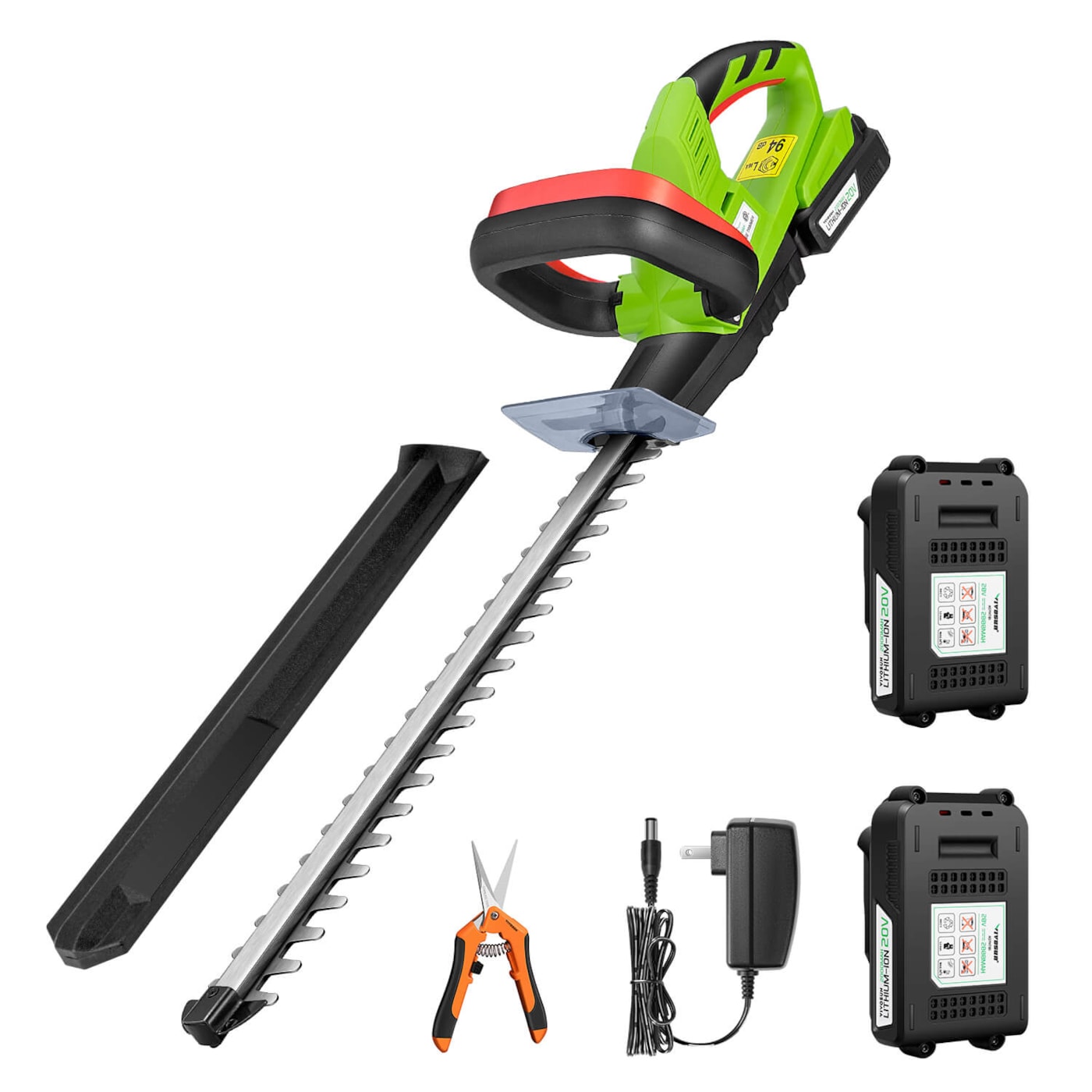 VIVOSUN 20" Cordless Hedge Trimmer, 2Pcs Batteries and Fast Charger