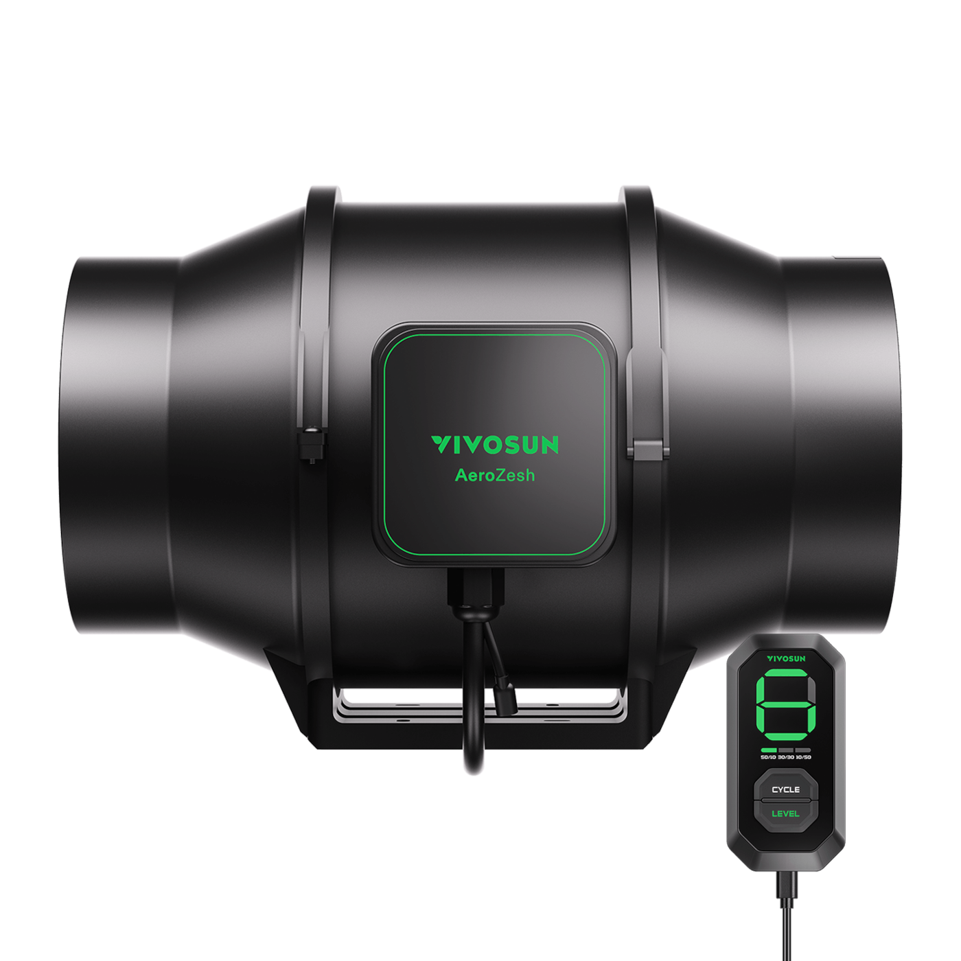 AeroZesh S6 Inline Fan 6″ with E12 Speed Controller, PWM-Controlled EC Fan for Grow Tent Ventilation