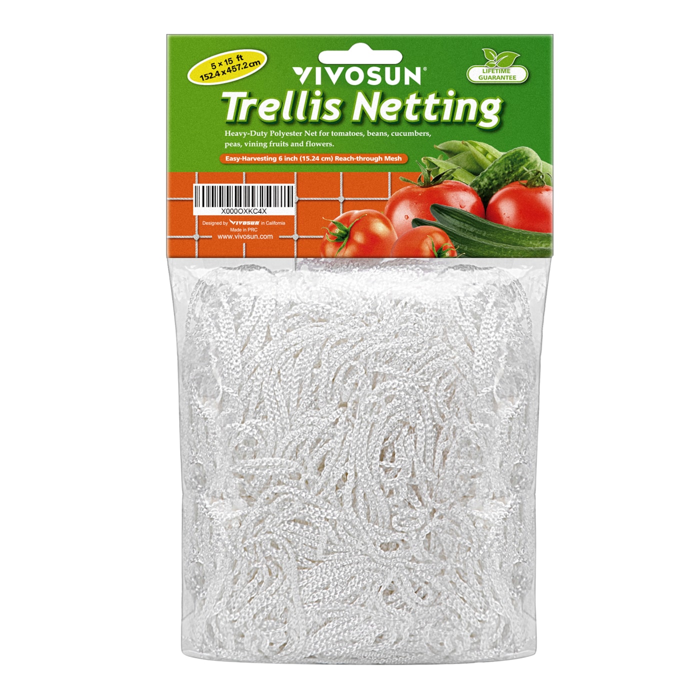 VIVOSUN 5 x 15 ft Heavy-duty Polyester Plant Trellis Netting 1-Pack