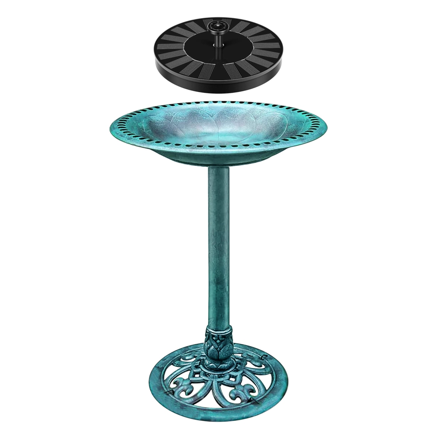 Bird Bath and Solar Powered Pond Fountain Combo Set for Gardens, Patio ...