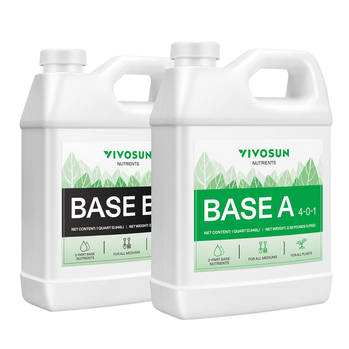 VIVOSUN Nutrients Base A & B Bundle, Liquid Fertilizer Supports Vegetative and Flowering Stage