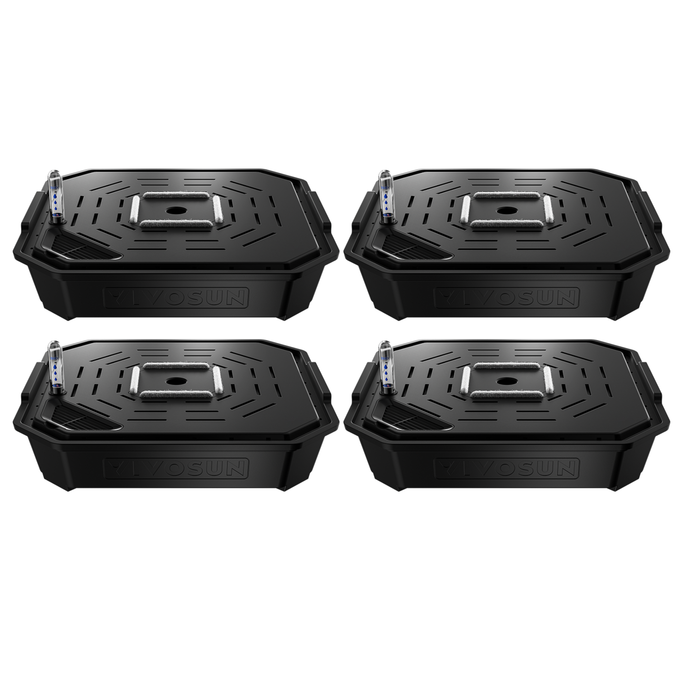 FlexFeed Self-Watering Fabric Pot Base, Auto-Irrigation Water Delivery System with Reservoir Meter, 4-Pack