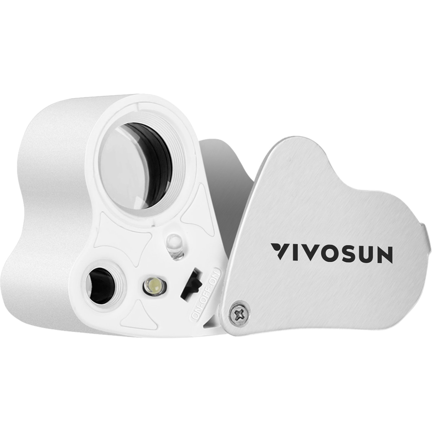 VIVOSUN 30X-60X Jewelers Loupe Magnifier with LED Light (1-Pack White)