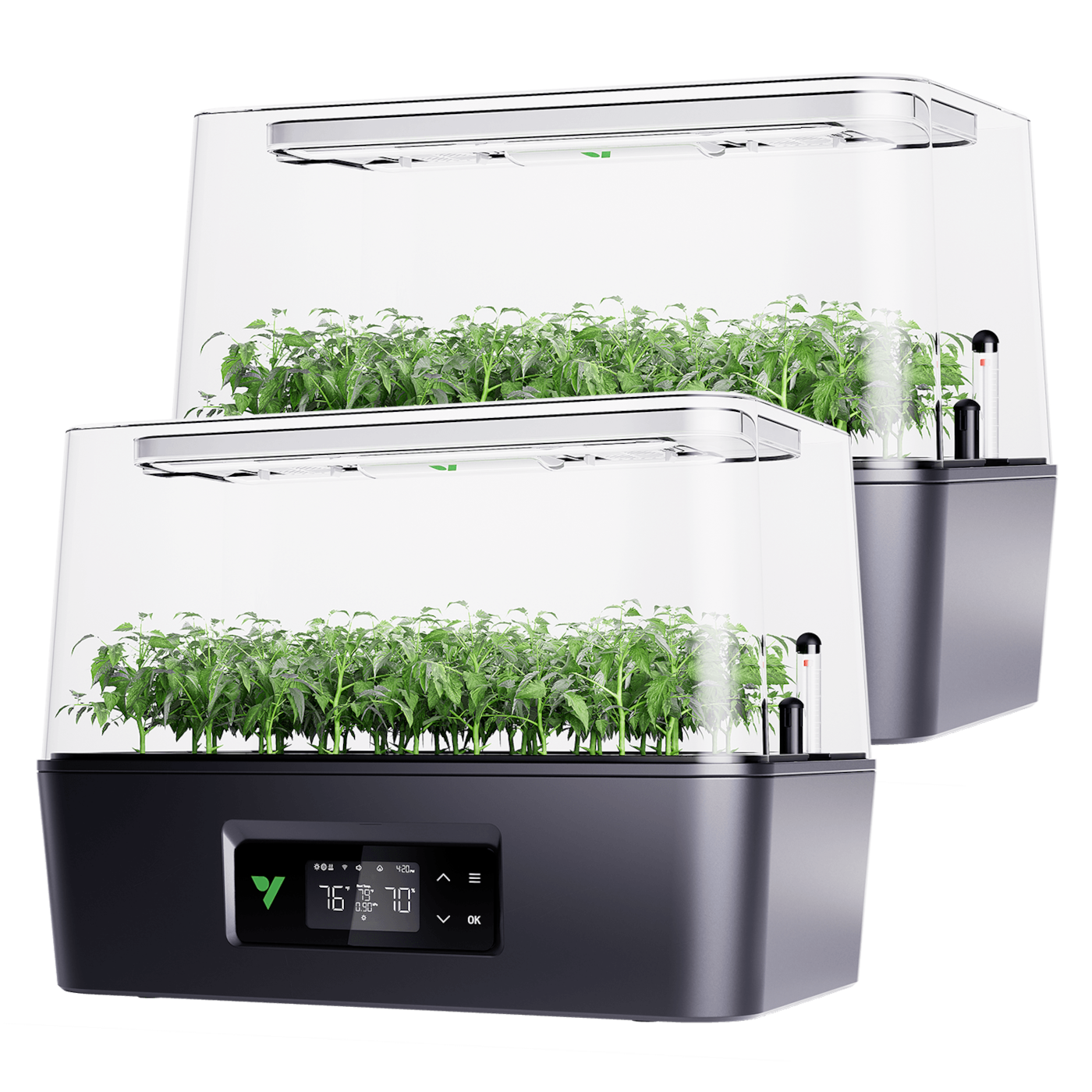 VSeed Smart Seedling Box, Indoor Seed Starting & Cloning System with Ebb & Flow Irrigation, 2 Pack