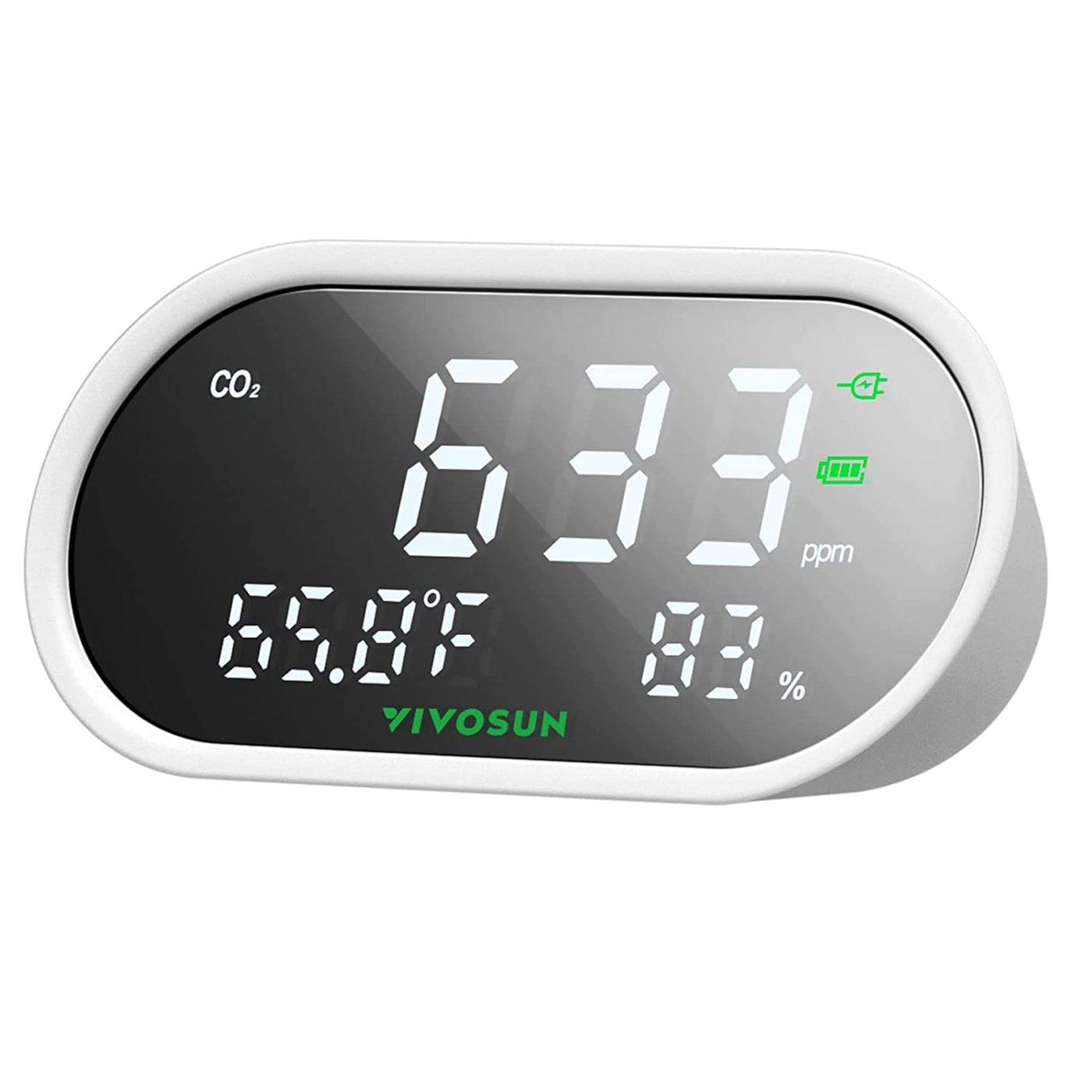 VIVOSUN 4-in-1 Air Quality Monitor, Accurate CO2 Meter, Carbon Dioxide Detector with NDIR Sensor, 400-5000PPM CO2 / Temperature (℉) / Indoor Humidity Tester with CO2 Alarm Function Included