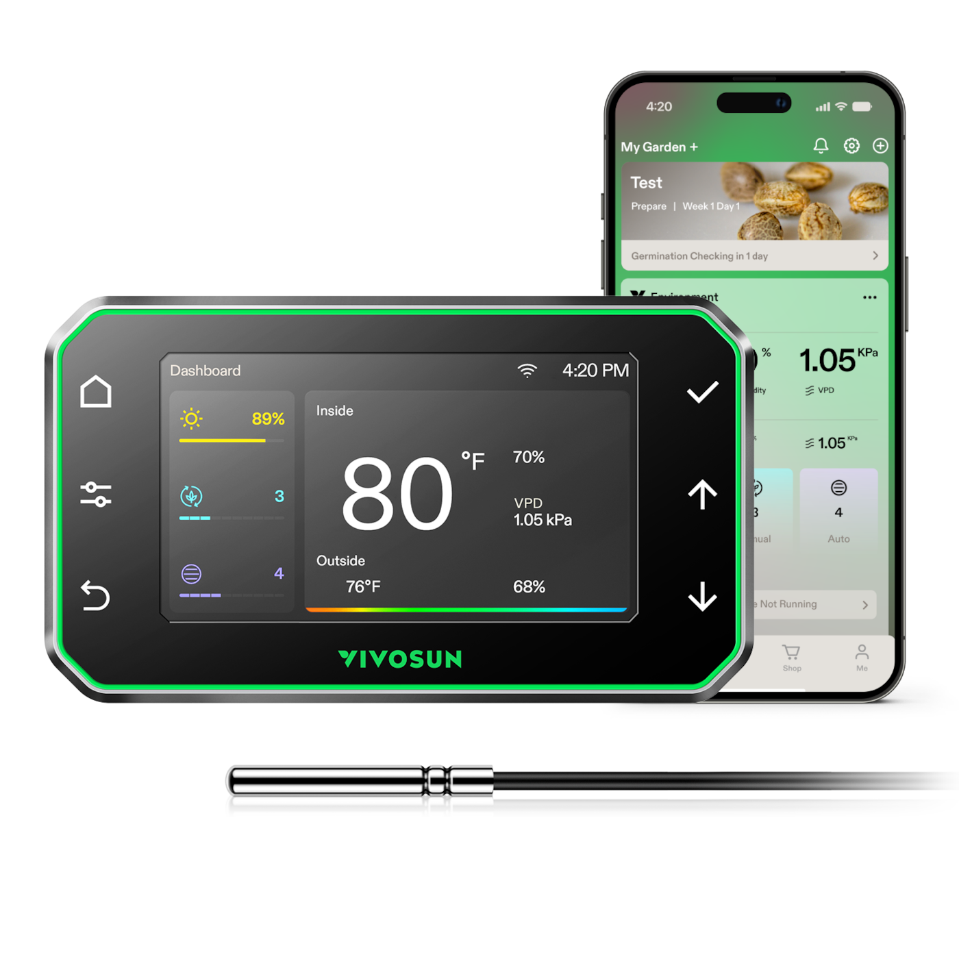 GrowHub Controller E42A+ for Grow Tent, Smart Environmental WiFi-Controller with Temperature, Humidity, VPD, Timer, Cycle, Schedule Controls, Cooling