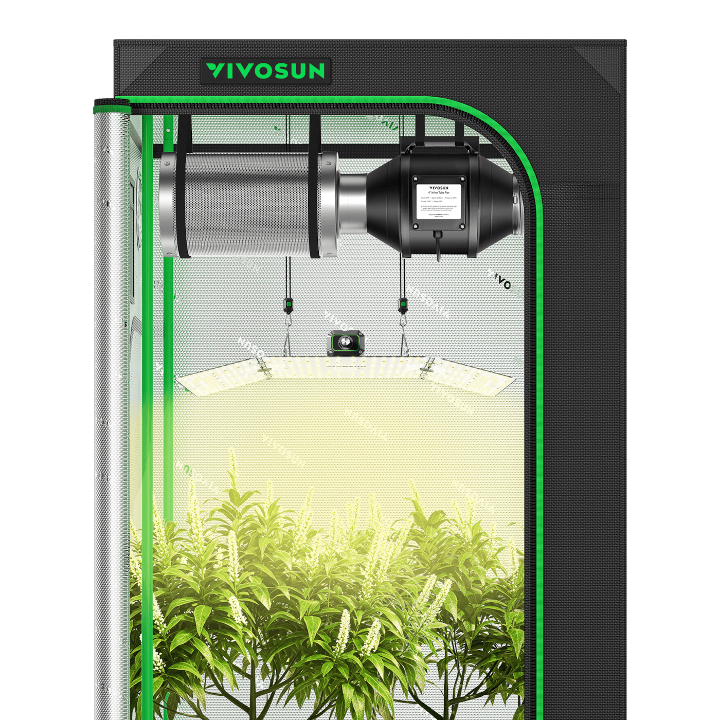 Complete Grow Tent Kit 3x3 Indoor Grow System with GrowHub WiFi Controller, Efficient Ventilation & Full-Spectrum LED Grow Light, 1680D Mylar Lightproof Tent 36"x36"x72"